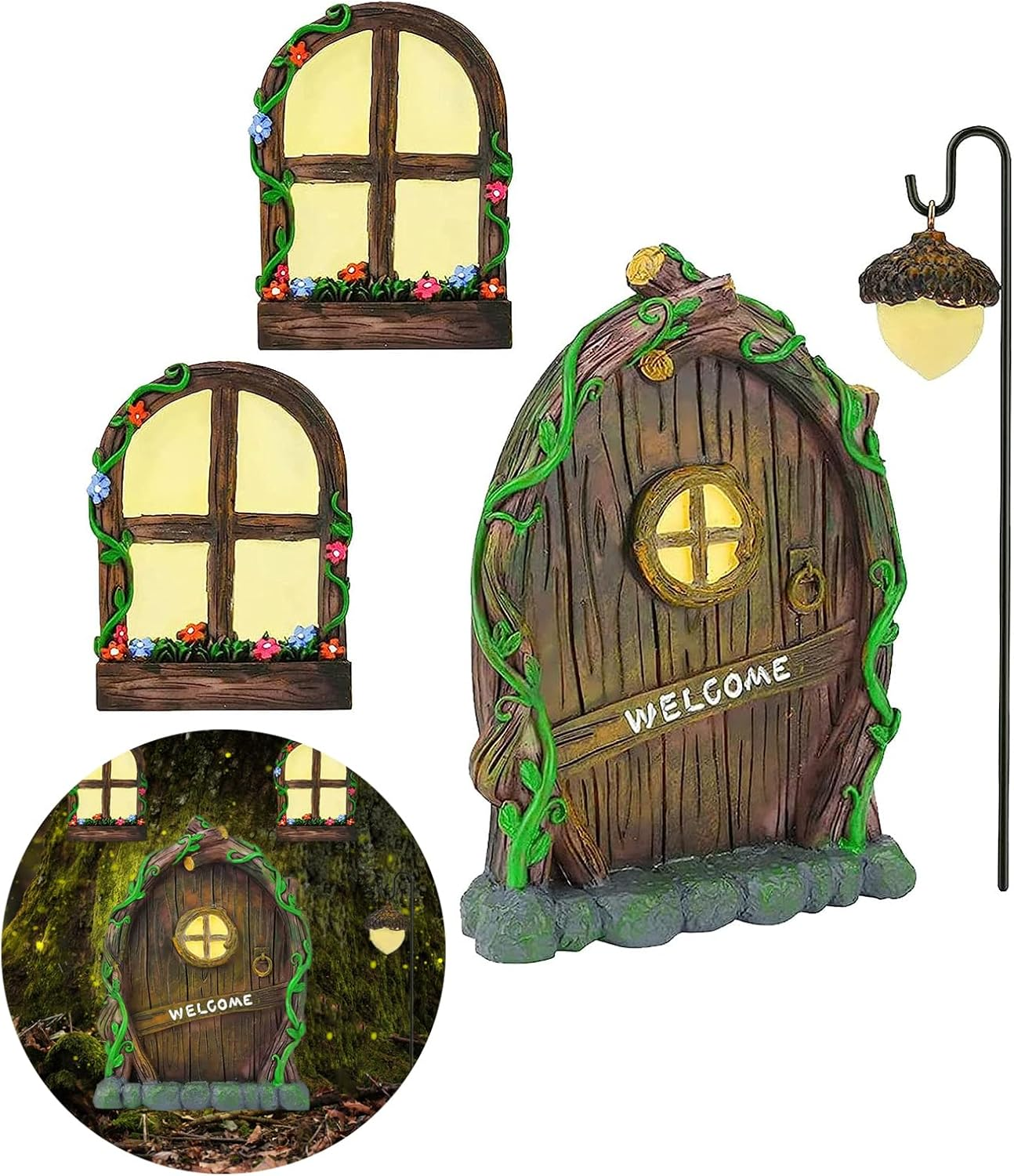 Miniature Fairy Garden Accessories Christmas Decorations Mushroom Fairy Door ... - Picture 9 of 15
