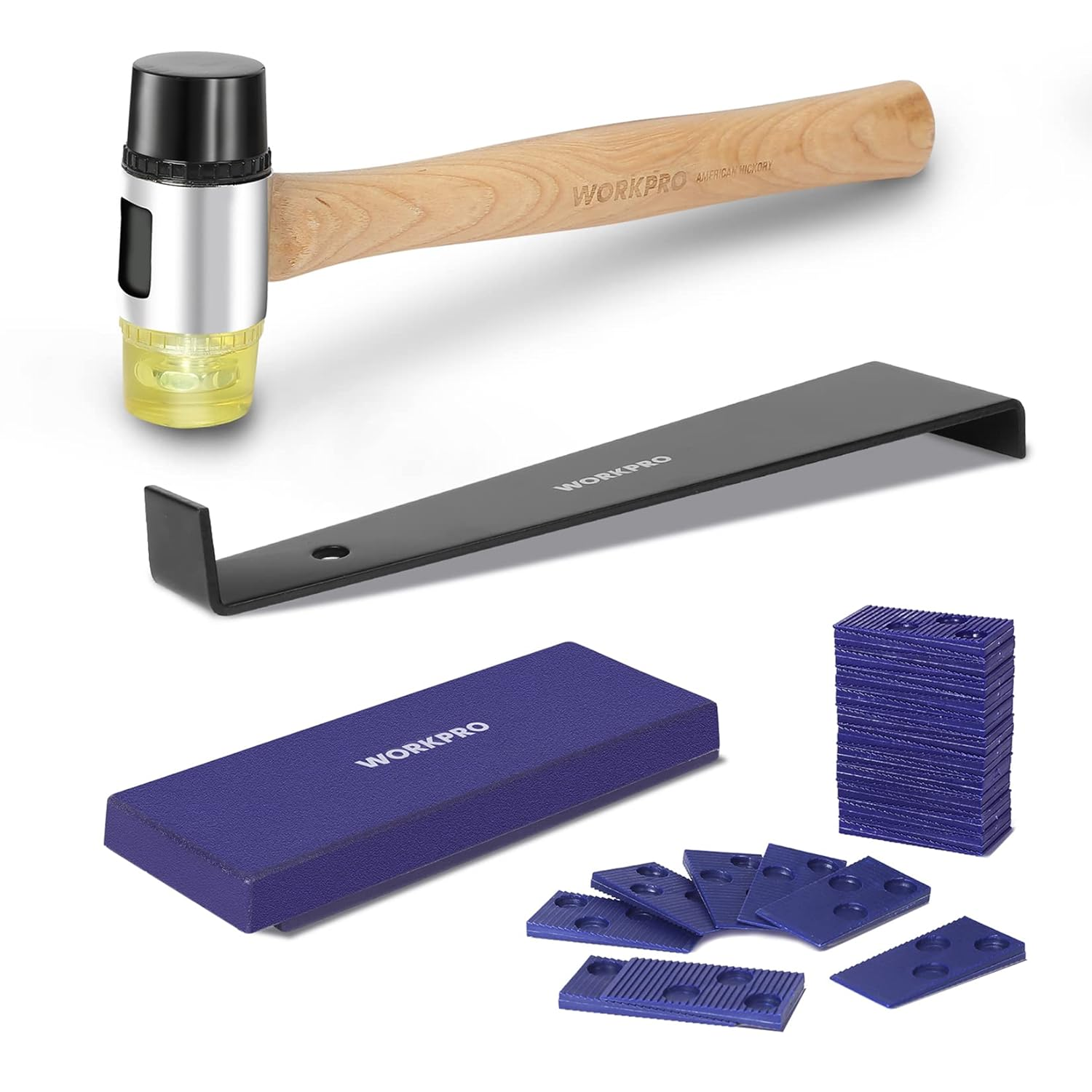Laminate Wood Flooring Installation Kit, Includes Reinforced Rubber Mallet, Heavy-Duty Pull Bar, Tapping Block, and 30 Spacers – Complete Tool Set for Professional and DIY Floor Installations