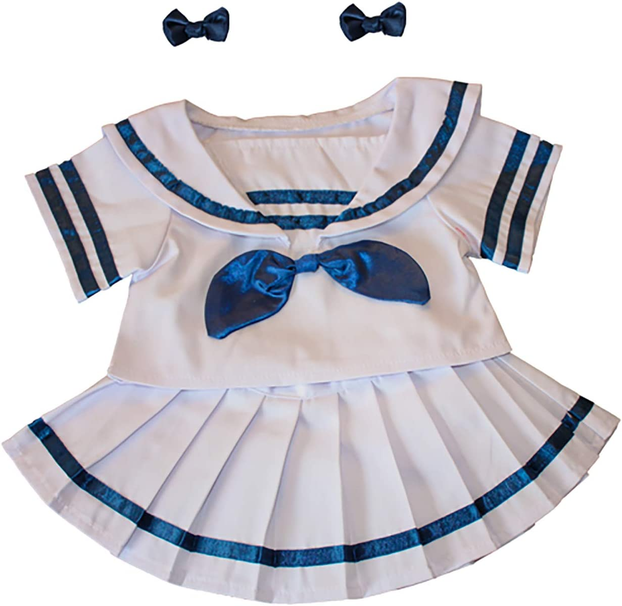 Sailor Girl W/Bows Dress Outfit Teddy Bear Clothes Fits Most 14