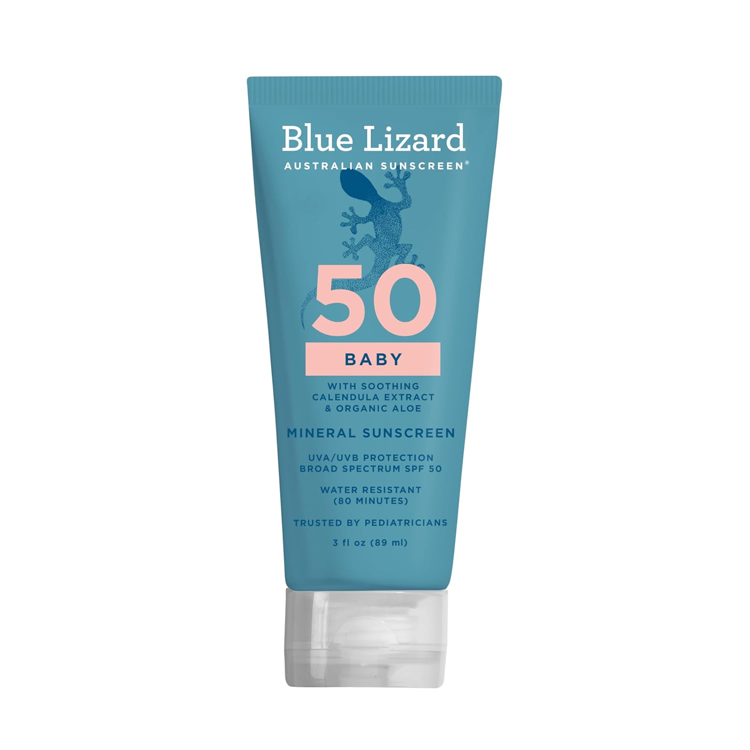 Baby Mineral Sunscreen with Zinc Oxide, SPF 50+, Water Resistant, UVA/UVB Protection with Smart Cap Technology - Fragrance Free, 3 Ounce Tube