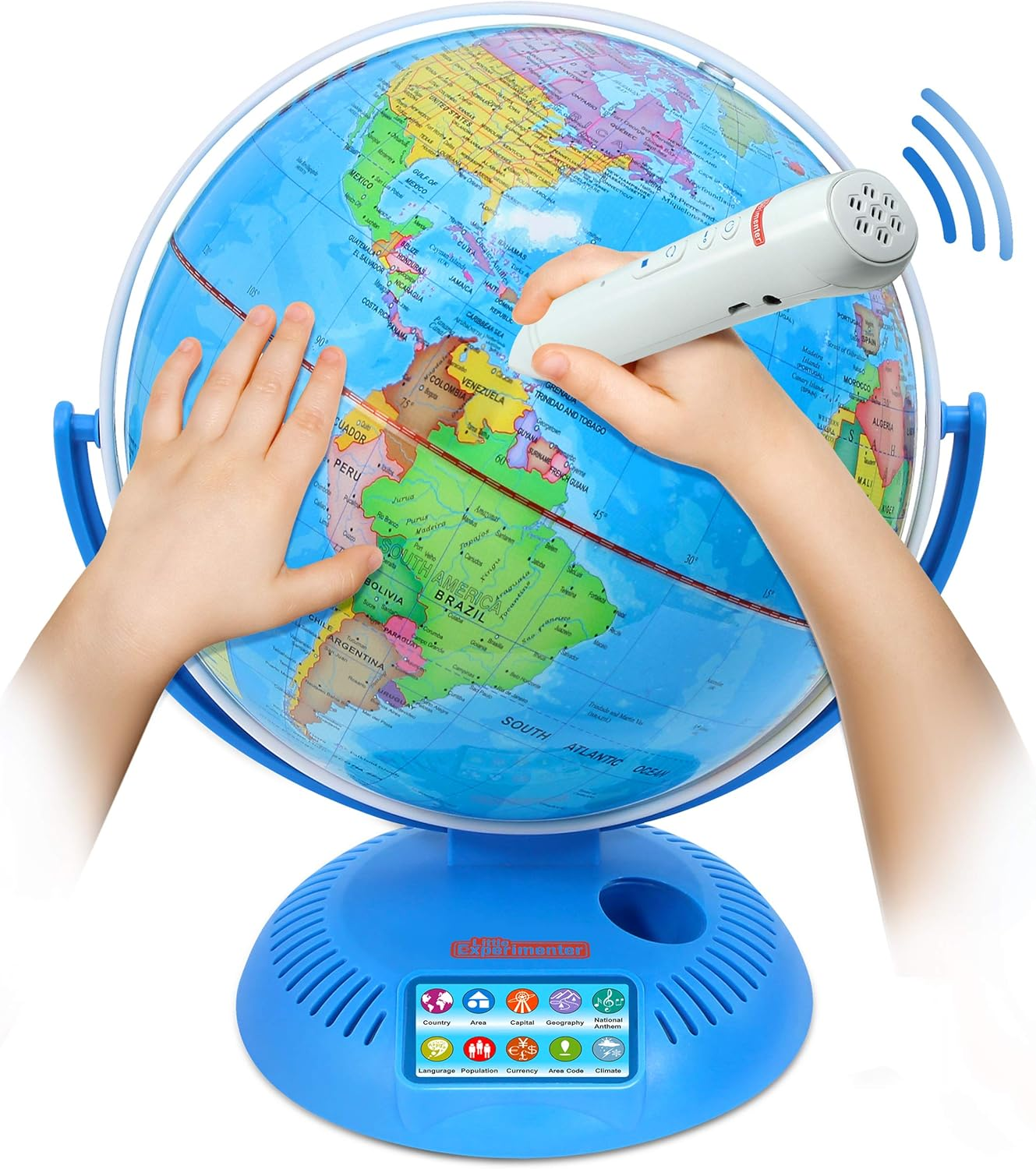 9” Interactive Globe for Kids with Wireless Smart Pen, Globes with Stand, Learning & Education STEM Toys, Talking World Map Gift for Children, Birthday Gifts for Boys & Girls Ages 7 8-12 Years Old