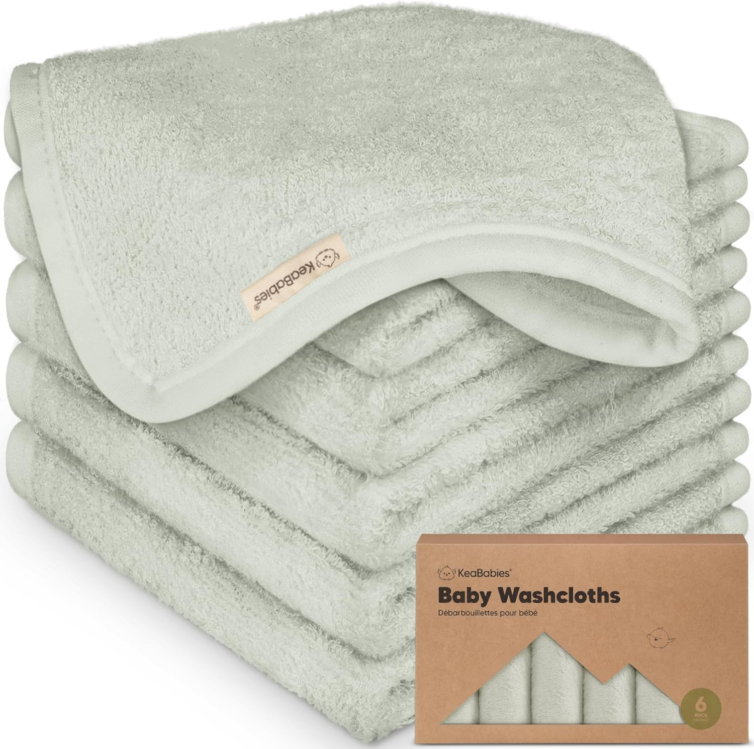6-Pack Baby Wash Cloths - Organic Bamboo Baby Face Cloth, Baby Wash Cloth, Ba... - Picture 13 of 16