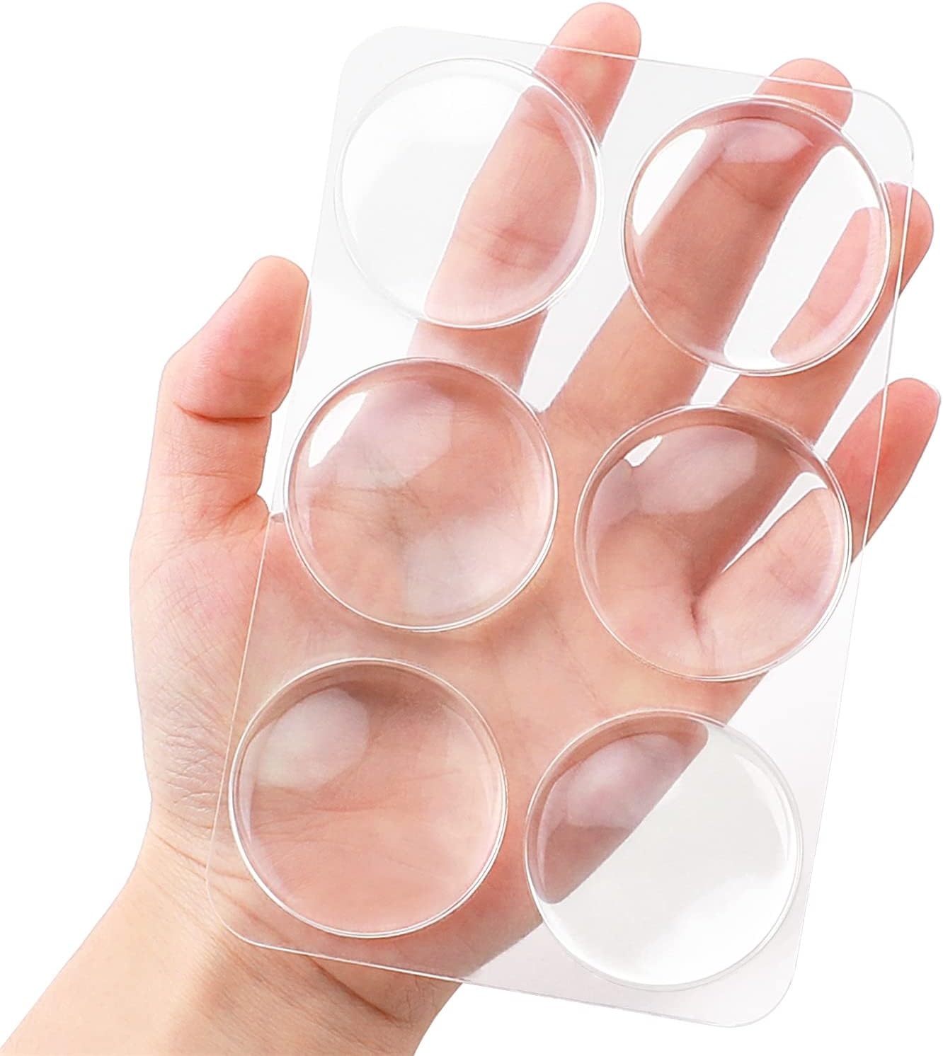 Wall Door Handle Stopper - 6 PCS Clear round Rubber Door Knob Wall Shields, Guard Cushion Bumper Protectors for Wall - Stronger Self-Adhesive Silencer (1.57