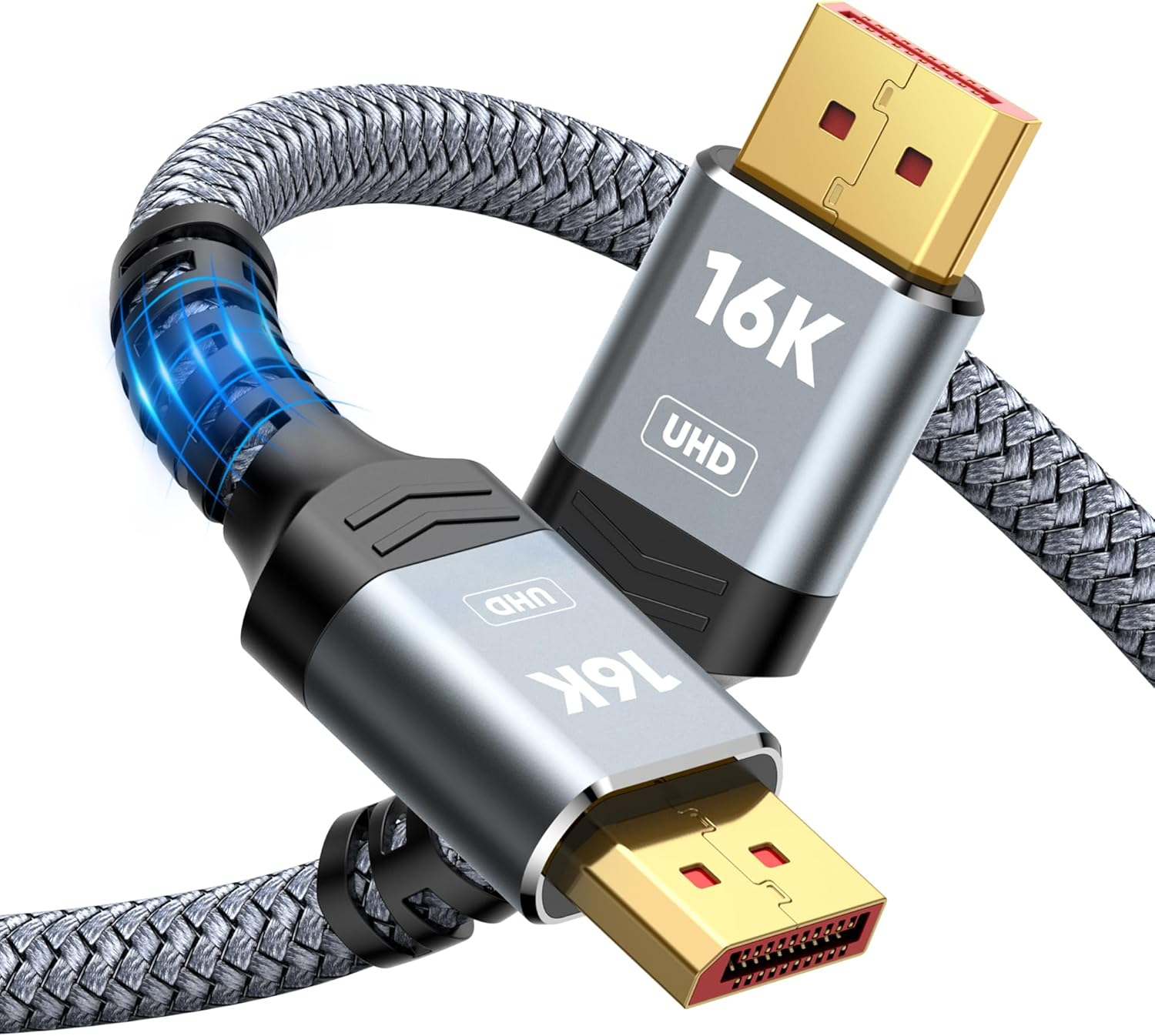 Highwings 16K Displayport Cable 2.1, DP 2.1 Cable 6FT [16K@60Hz, 8K@120Hz, 4K@240Hz 165Hz 144Hz] Support 80Gbps, HDCP DSC 1.2A, HDR10 Freesync G-Sync for 3090 Graphics PC