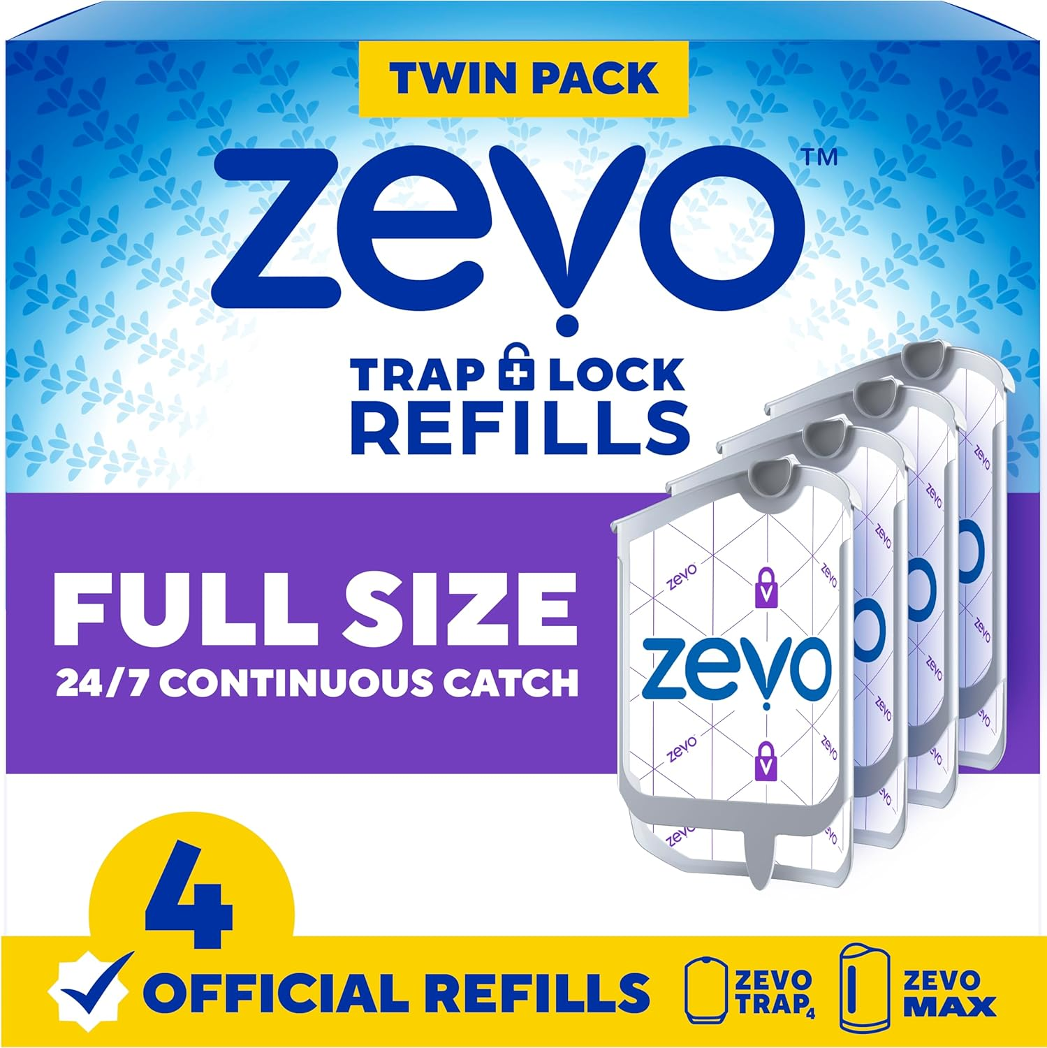 Zevo Flying Insect Trap Official Refill Cartridges - Fits Both Zevo Trap & MAX Indoor