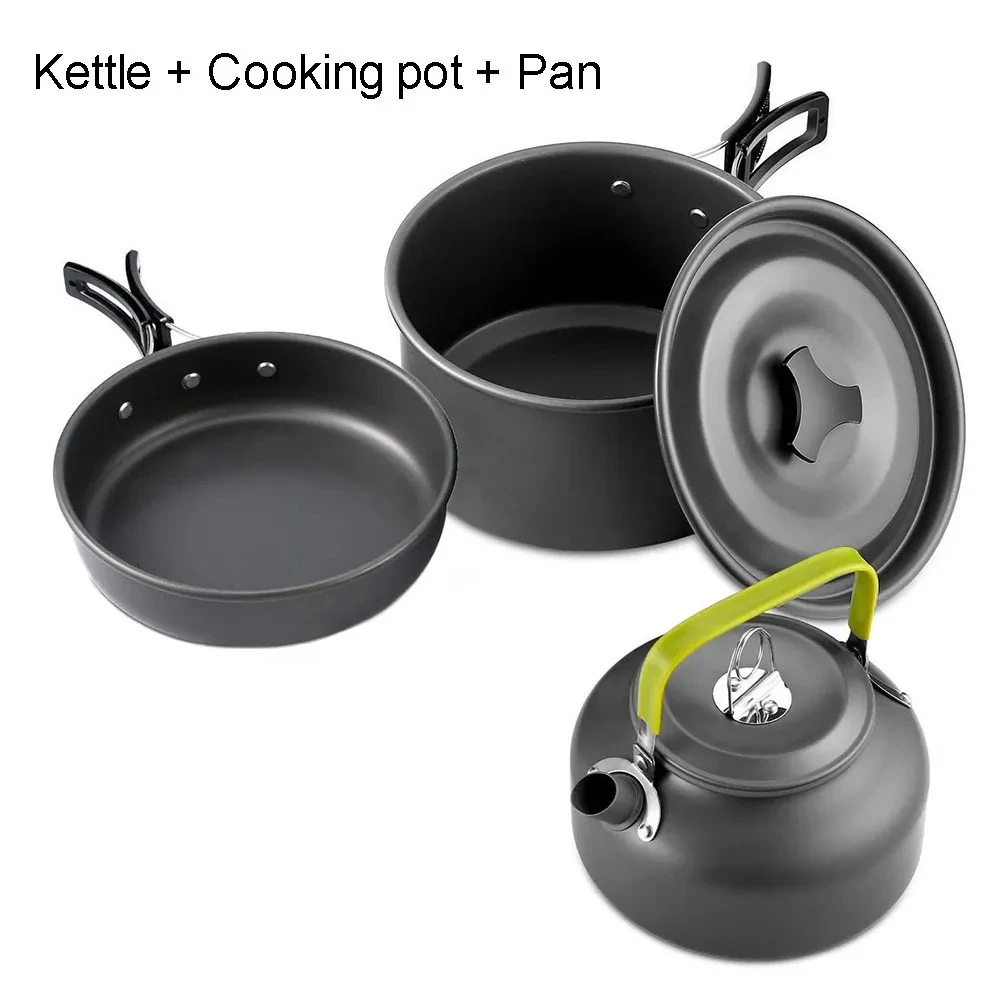 Ultralight Camping Cookware Set – Non-Stick Aluminum Pot, Pan & Kettle for Outdoor Cooking & Hiking