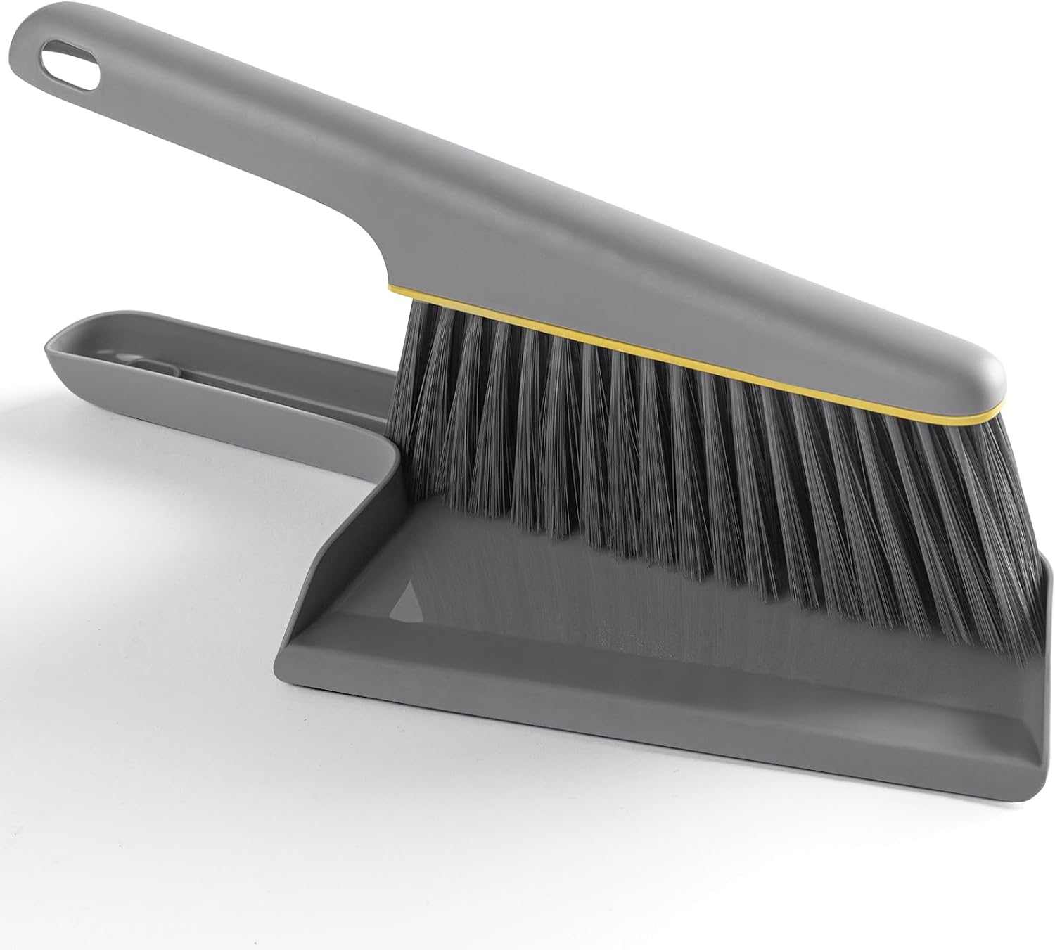 Small Broom and Dustpan Set, Hand Mini Dust-Pan and Brush, Handheld Portable Compact, 1 Piece, Gray