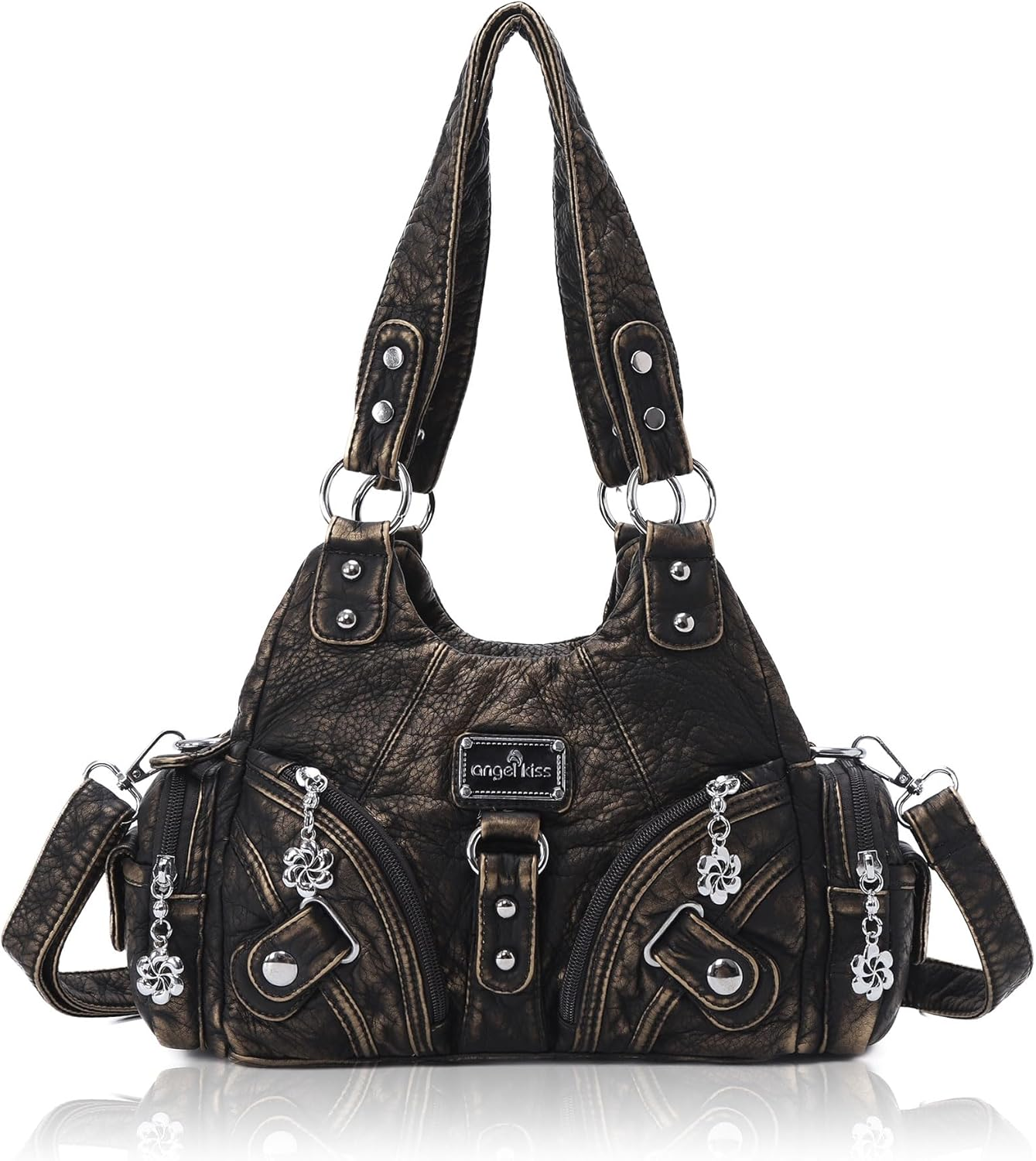 Purses for Women Small Hobo Shoulder Bags Vagen Leather Bronze