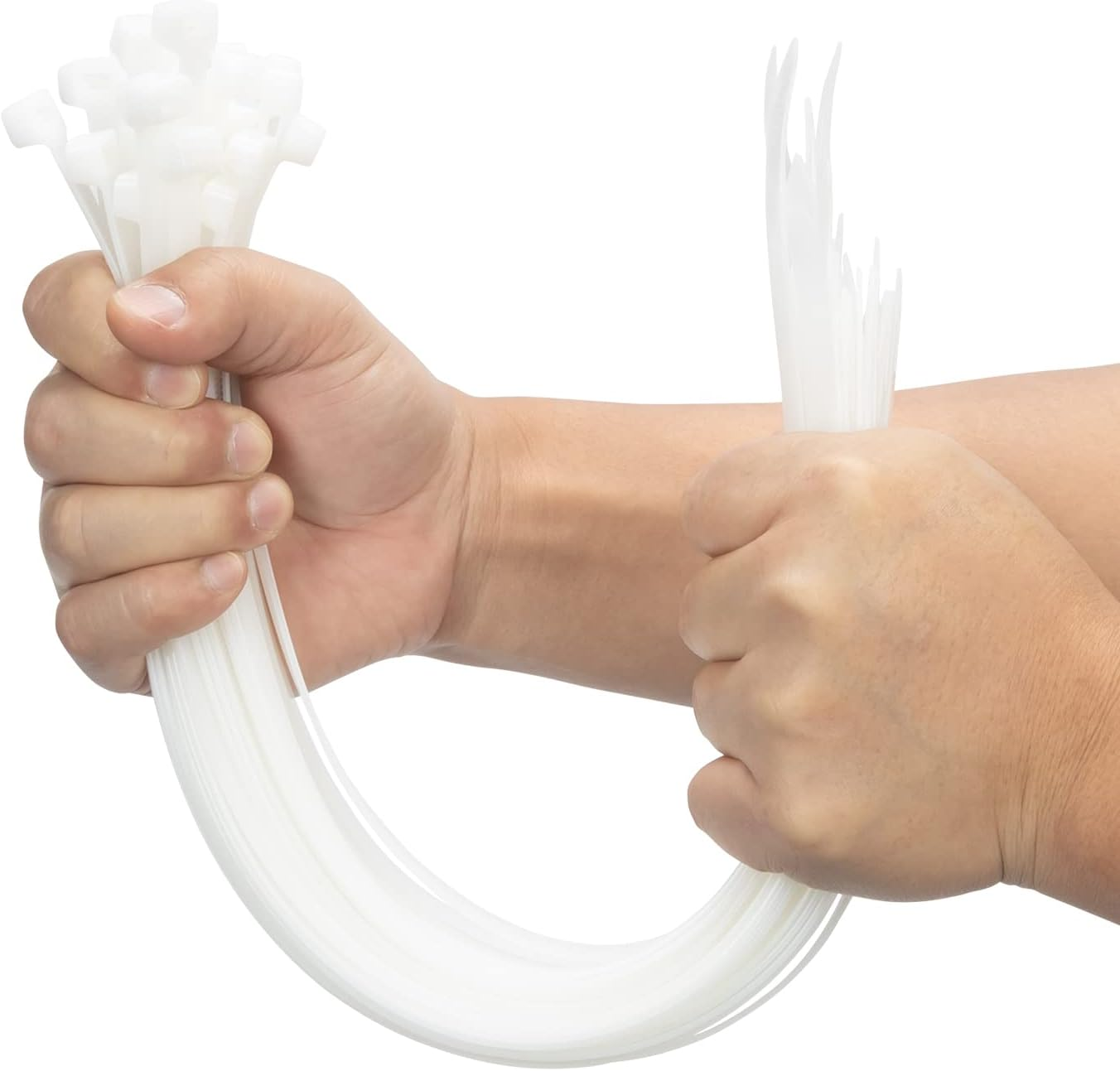 16 inch White Large Zip Ties Heavy Duty 100 Pack, 200 LBS Ultra Strong Plastic Wire Ties, Large Cable Ties Extra Long Tie Wraps, Indoor and Outdoor UV Resistant