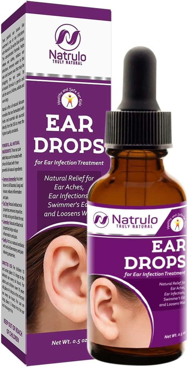 Natural Ear Drops for Ear Infection – Homeopathic Eardrops for Adults, Kids, Baby, & Pets – Relieves Ear Aches, Swimmer'S Ear, & Loosens Wax – Kids Safe Ear Health Made in USA