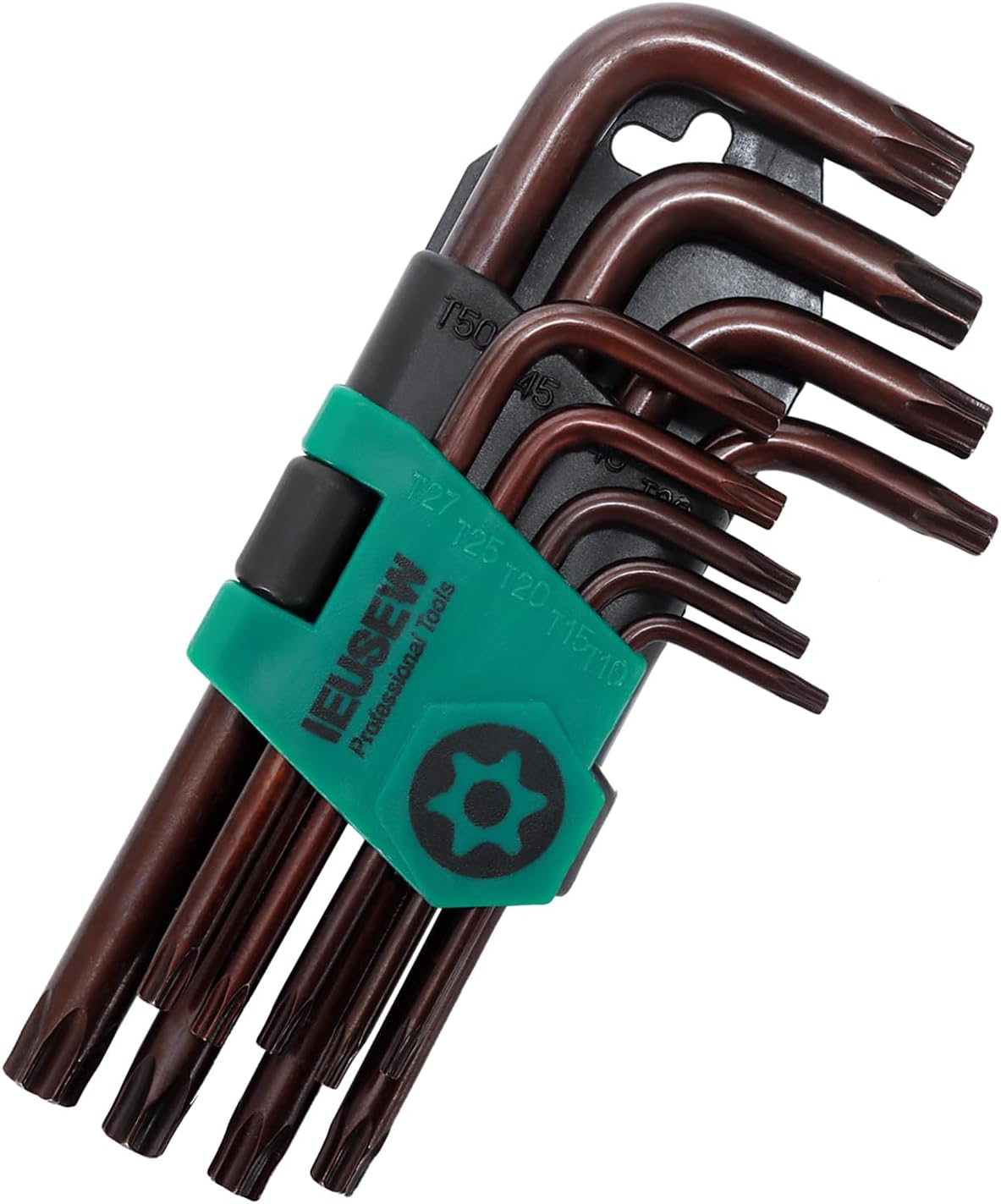 Torx Star Allen Wrench Set, Tamper Resistant Star Key, S2 Steel, 9-Piece Star Wrench Key T10-T50