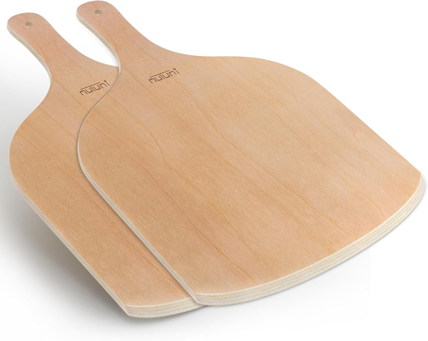2 Pack Wooden Pizza Peel, 12 Inch Large Pizza Paddle Set for Oven, Stone
