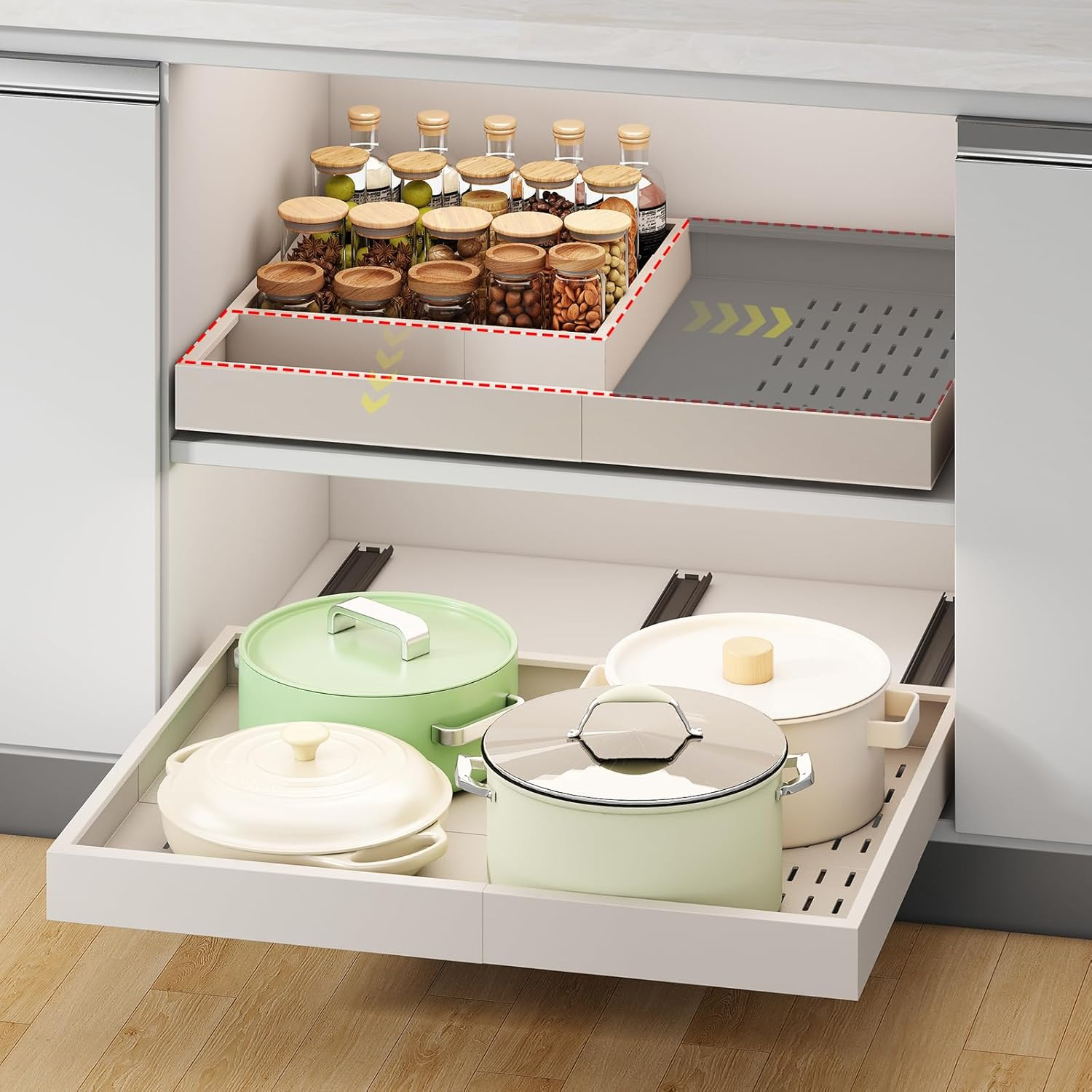 Pull Out Cabinet Organizer,Width (14