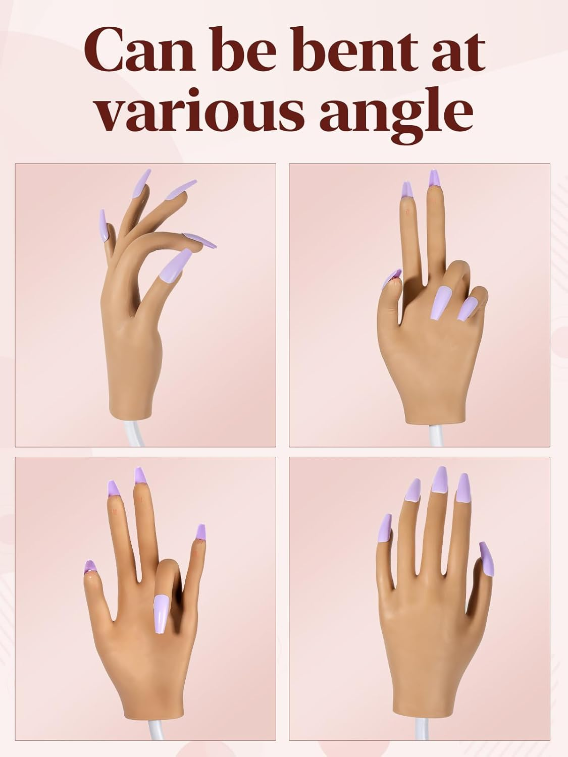 Adonafy Practice Hand for Acrylic Nails - Silicone Nail Practice Hand - Flexi... - Picture 6 of 14