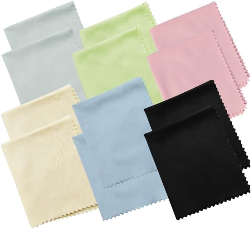 12 Pack Microfiber Cleaning Cloths Color Glasses Cloth Lens Wipes Cloth for Lenses, Screens, Cameras, Eyeglasses 6