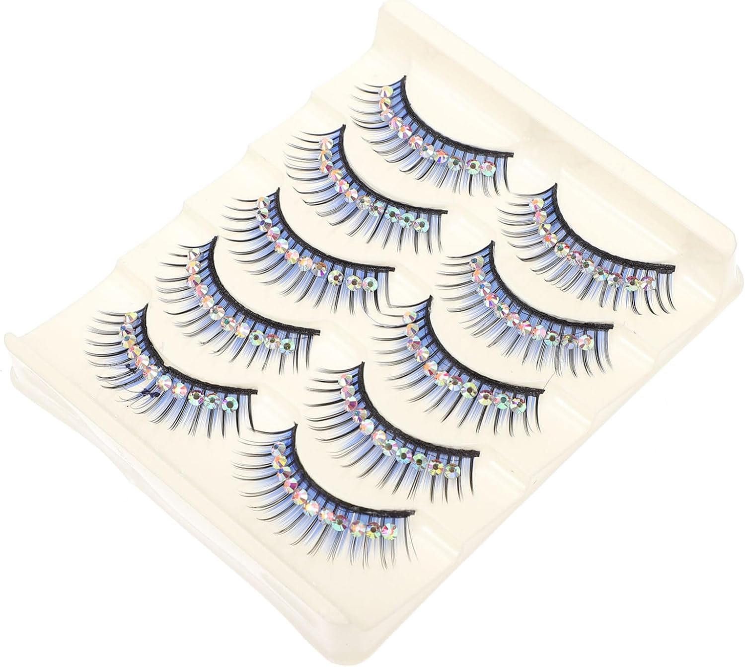 HAPINARY 5 Pairs Diamond False Eyelashes Makeup Eyelashes Color Stickers Fake... - Picture 2 of 13