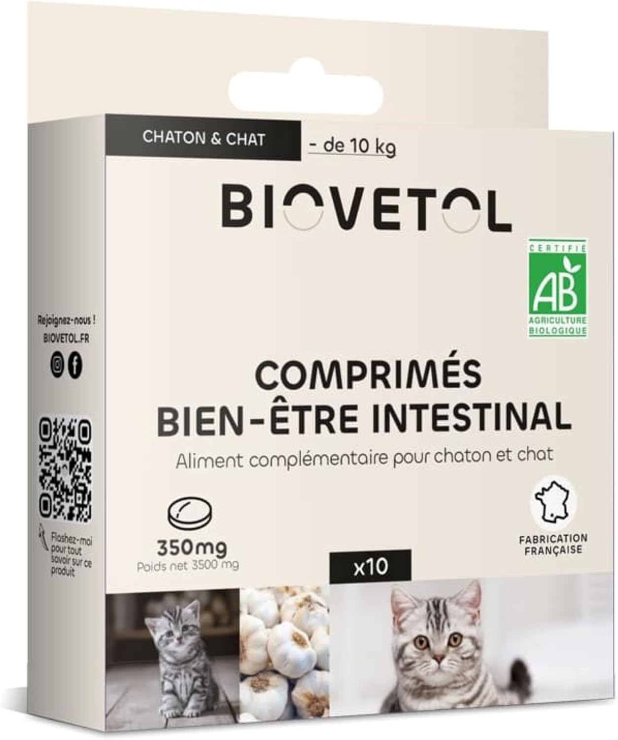 - Comprimés Bien-Être Intestinal Pour Chat Et Chien Bio - X10 (Chaton/Chat)