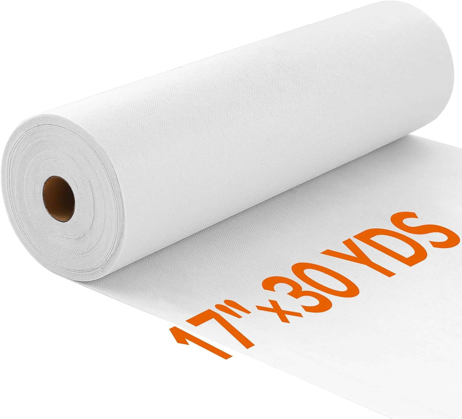 ZOMONETI Light Weight 17In X 30Yd White Iron on Non-Woven Fusible Interfacing, Single-Sided Polyester Fabric for DIY Craft Supplies, Quilting, Sewing, Shirt Plackets, Dresses, Collars, Cuffs