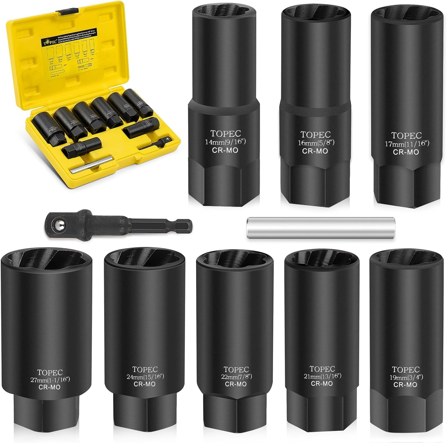 10PCS Deep Lug Nut Remover Heavy Duty, 1/2