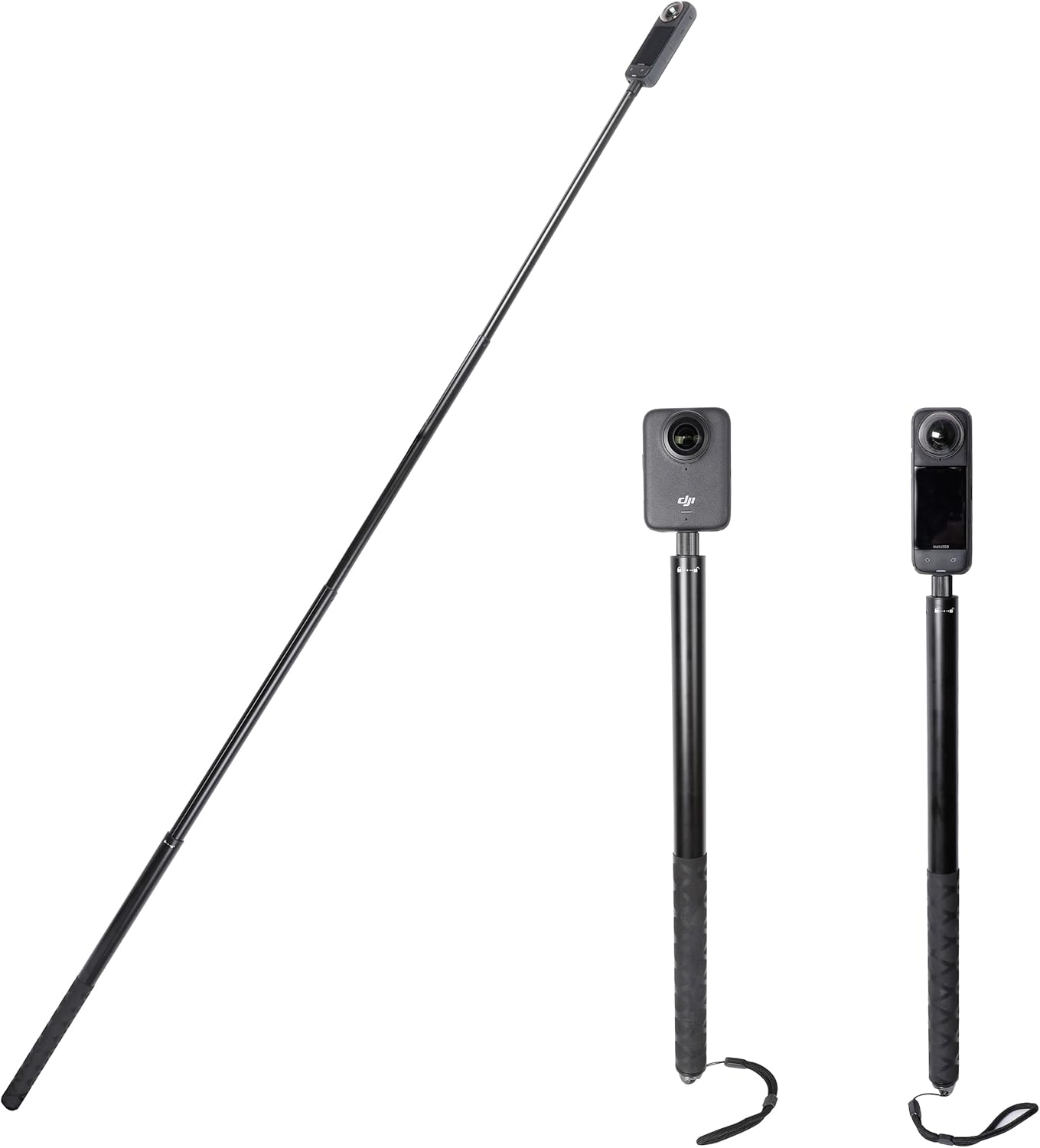 Long 77Inch Invisible Selfie Stick for Insta360 ONE X5,X4, X3, X2, X, Insta360 ONE R, RS, DJI OSMO 360,Gopro Max, Insta 360 Camera 1/4