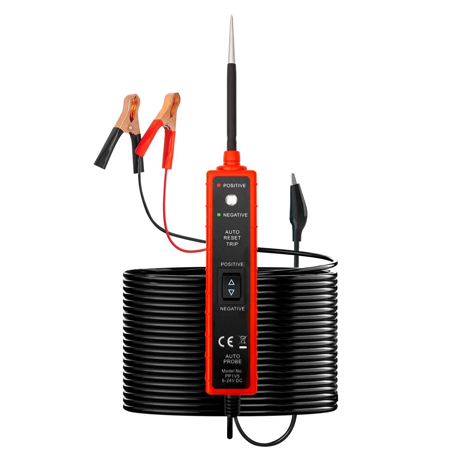 Power Circuit Probe Tester, 6-24V Automotive Circuit Tester, Auto Electrical System Test Tool DC Digital Voltage Short Finder Car Truck Circuit Test Pen