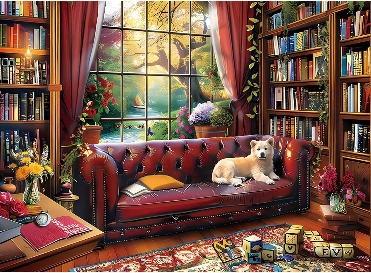 300 Pieces Puzzle for Adults - 300 Piece Children Puzzle - Dog Puzzles,Landscape Jigsaw Puzzles - Creative Play & Holiday Party Gifts-Fun and Challenging Family Game, 20.5X15 In