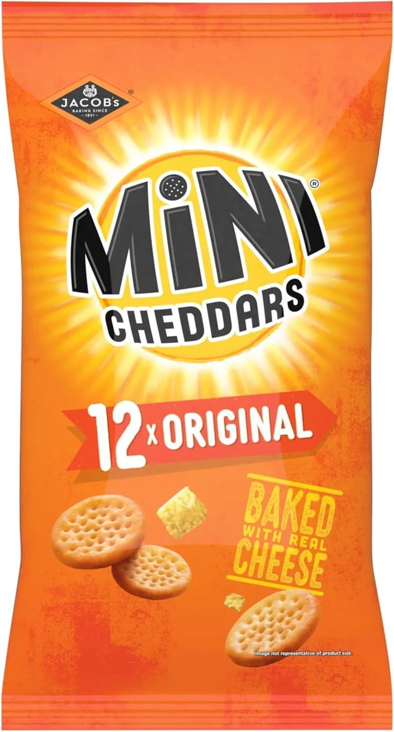 JACOB'S Mini Cheddars Original Multipack, 12 x 23 g Bags Per Pack