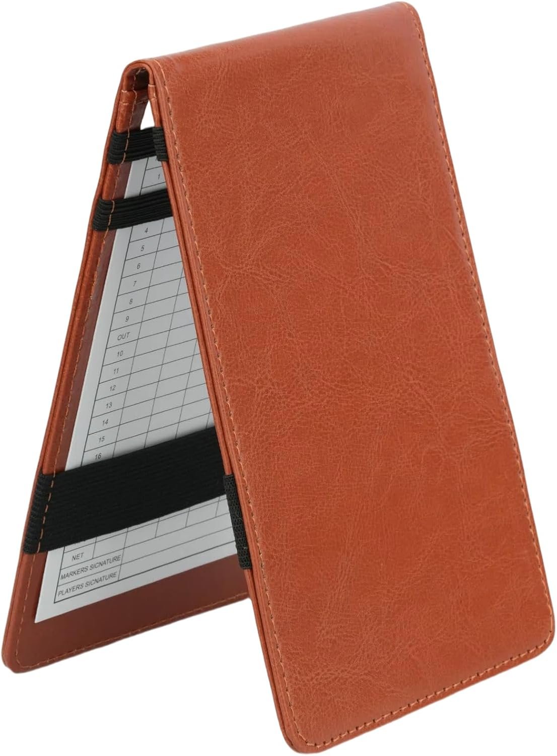 Golf Scorecard Holder, PU Leather Yardage Book Cover with 2 Score Cards