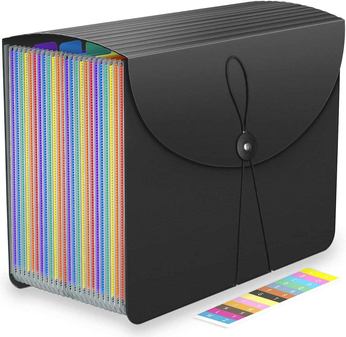 Expanding File Folder,Accordian File Organizer,24 Pockets Document Organizers Letter Size,Expandable Filing Box,Special Designed for Portable Use,Accordion Folders for Documents Storage (Rainbow)