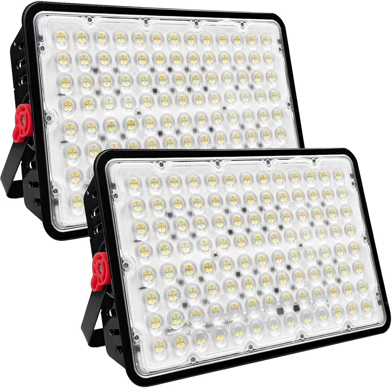 2 Pack 400W Led Outdoor Floodlight, Exterior Flood Lights, Led Stadium Lights, Plug in Flood Light, for Yard, Garden,Playground,Lawn, Garages, Basketball Court, Stadium(Wiring Type, No Plug)