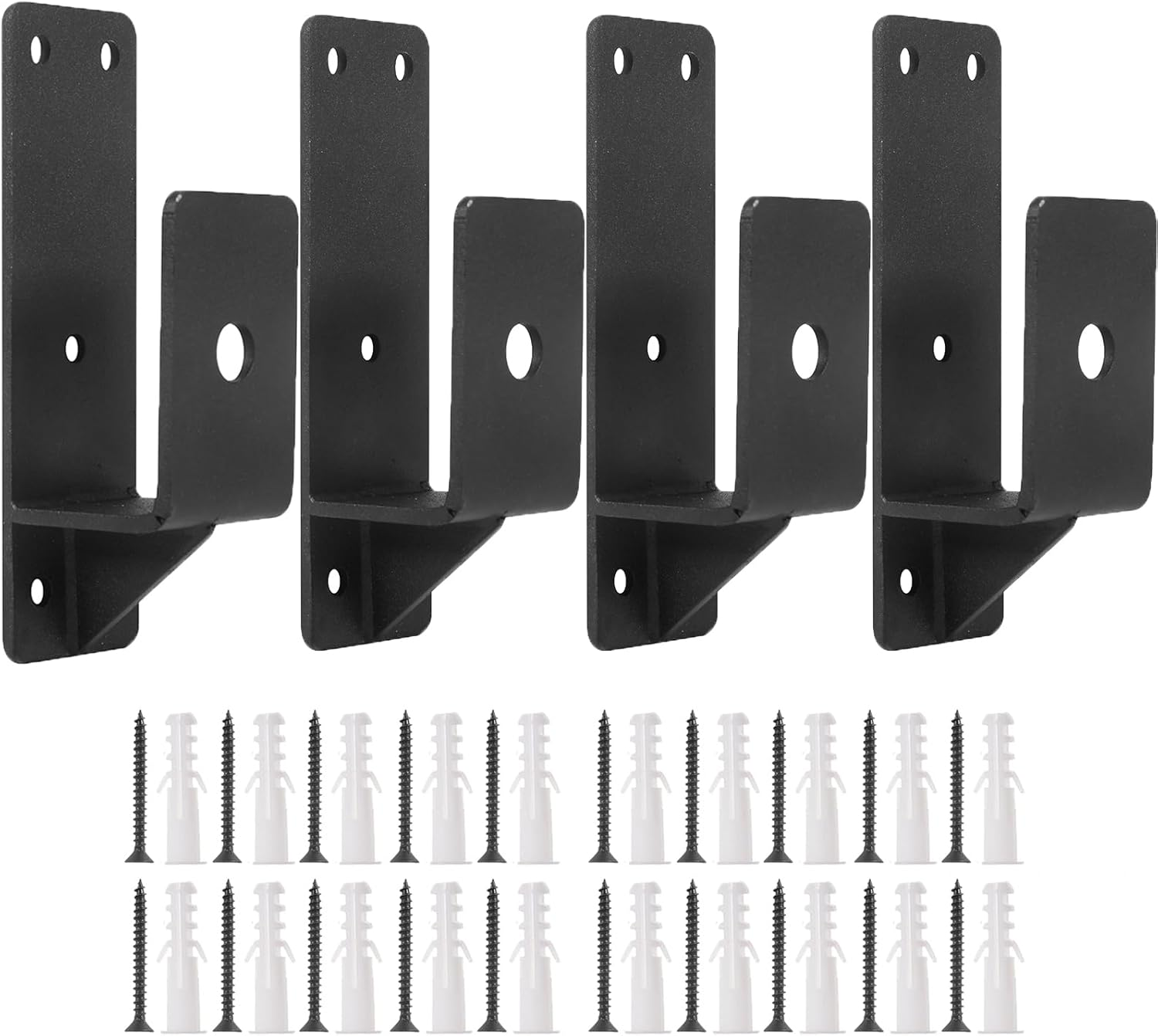 4 Pack Door Barricade Brackets 2 x 4 Door Security Bar Heavy Duty Drop Open B...