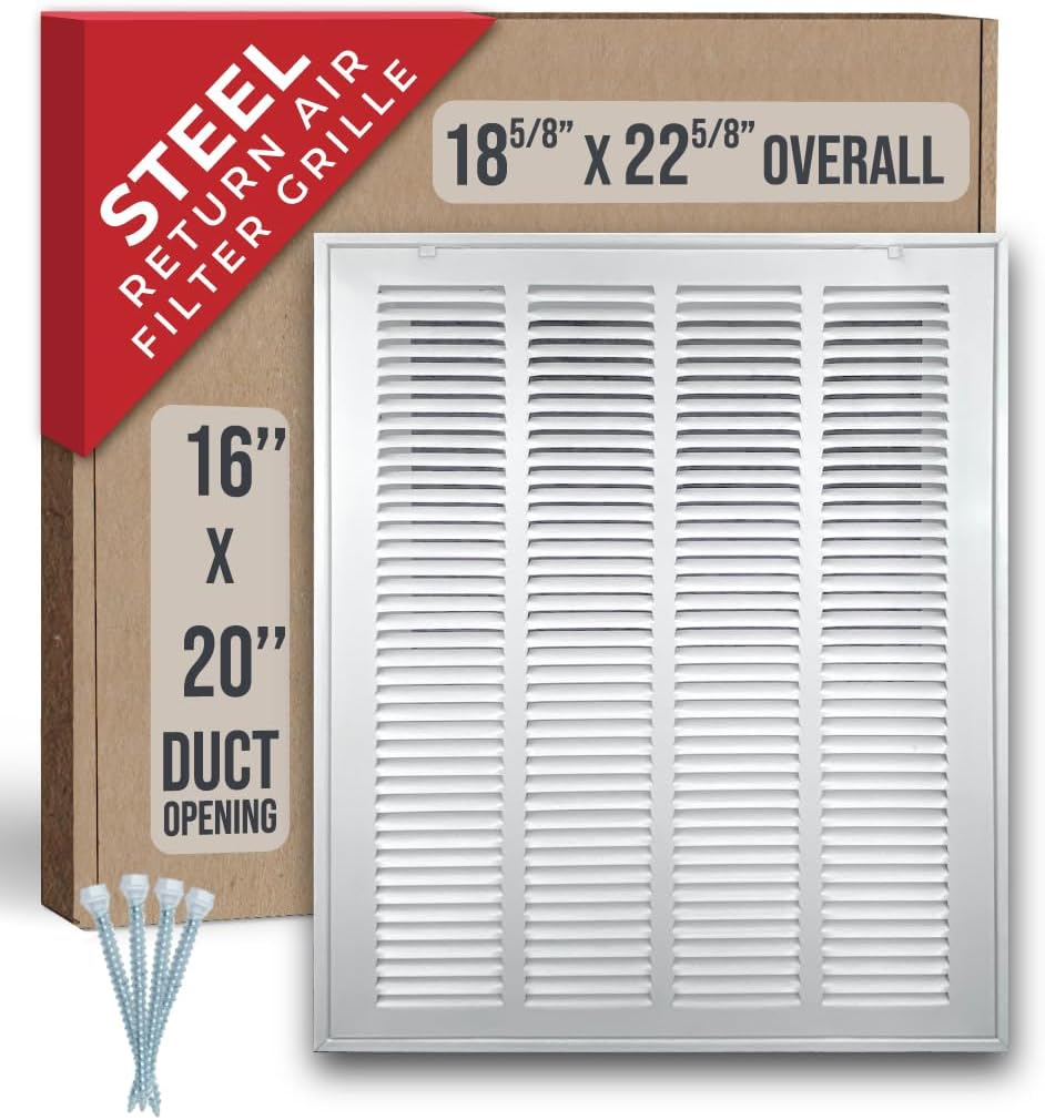 Fits 16X20 Duct Opening Steel Return Air Filter Grille by