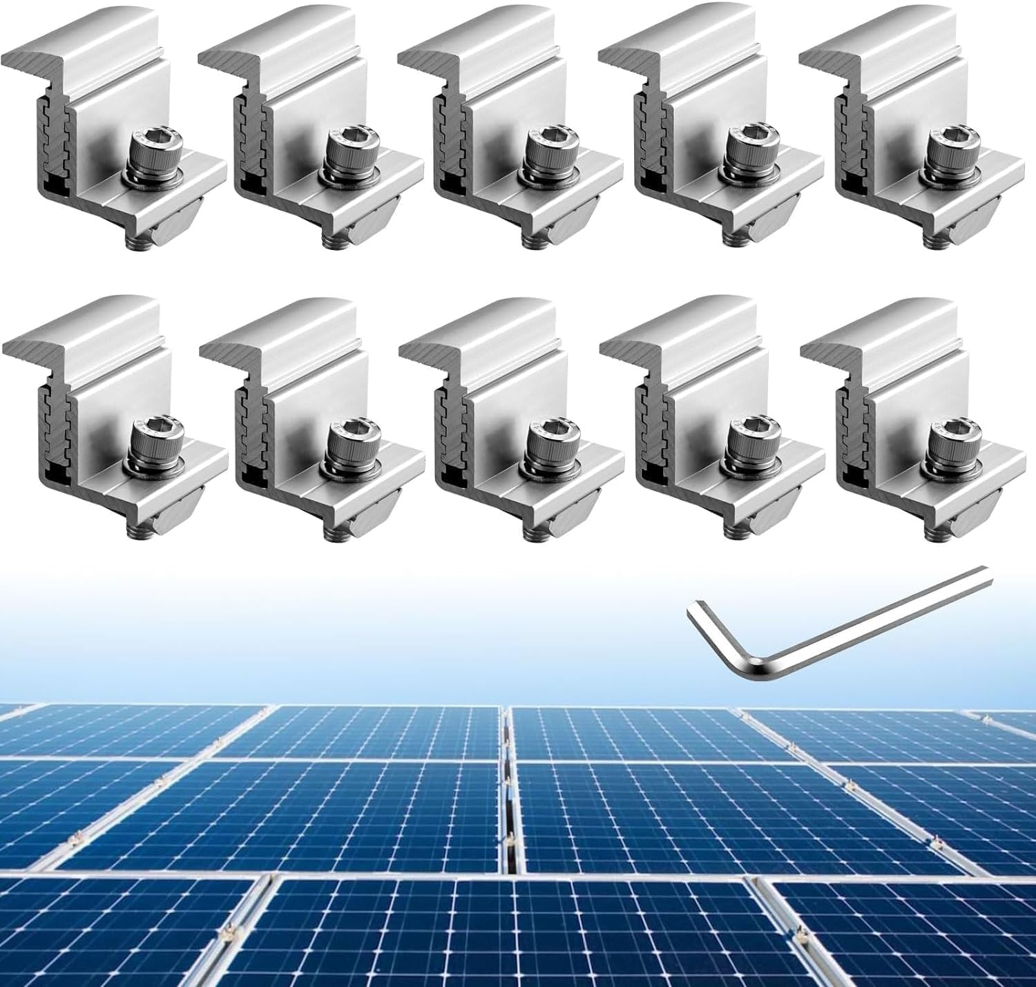 Soportes de montaje paneles solares de 30 50 mm ajustables 10 piezas de aluminio