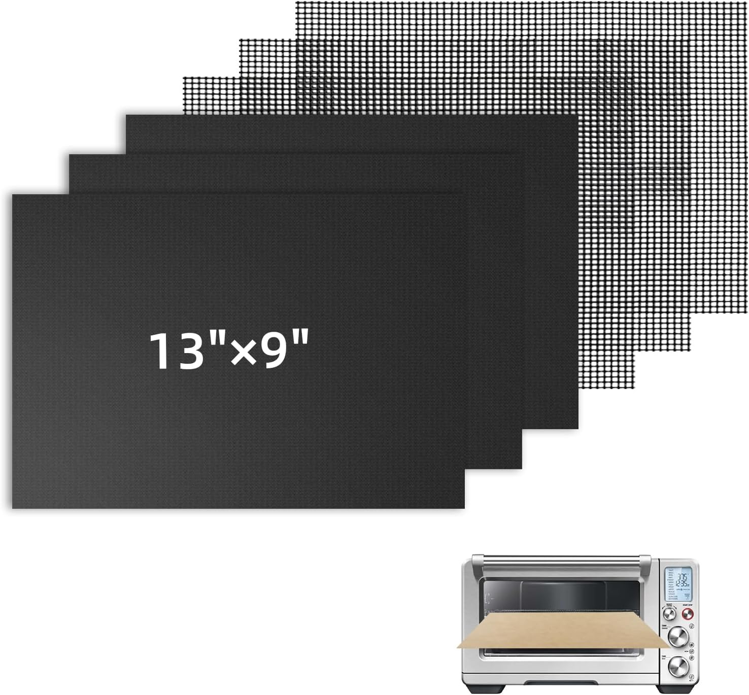 Reusable Air Fryer Liners for Breville Smart Oven Air Fryer Pro BOV900BSS, Ninja Foodi, Non-Stick, 3X Liners + 3X Mesh