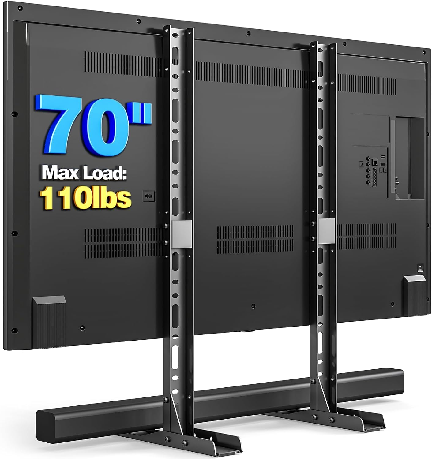 Universal TV Stand for 20-70 Inch Flat Curved Tvs, Height Adjustable Table Top TV Stand, TV Feet with Cable Management,Steel Replacement TV Legs Holds up to 110 Lbs, Max VESA 800X600Mm, Black