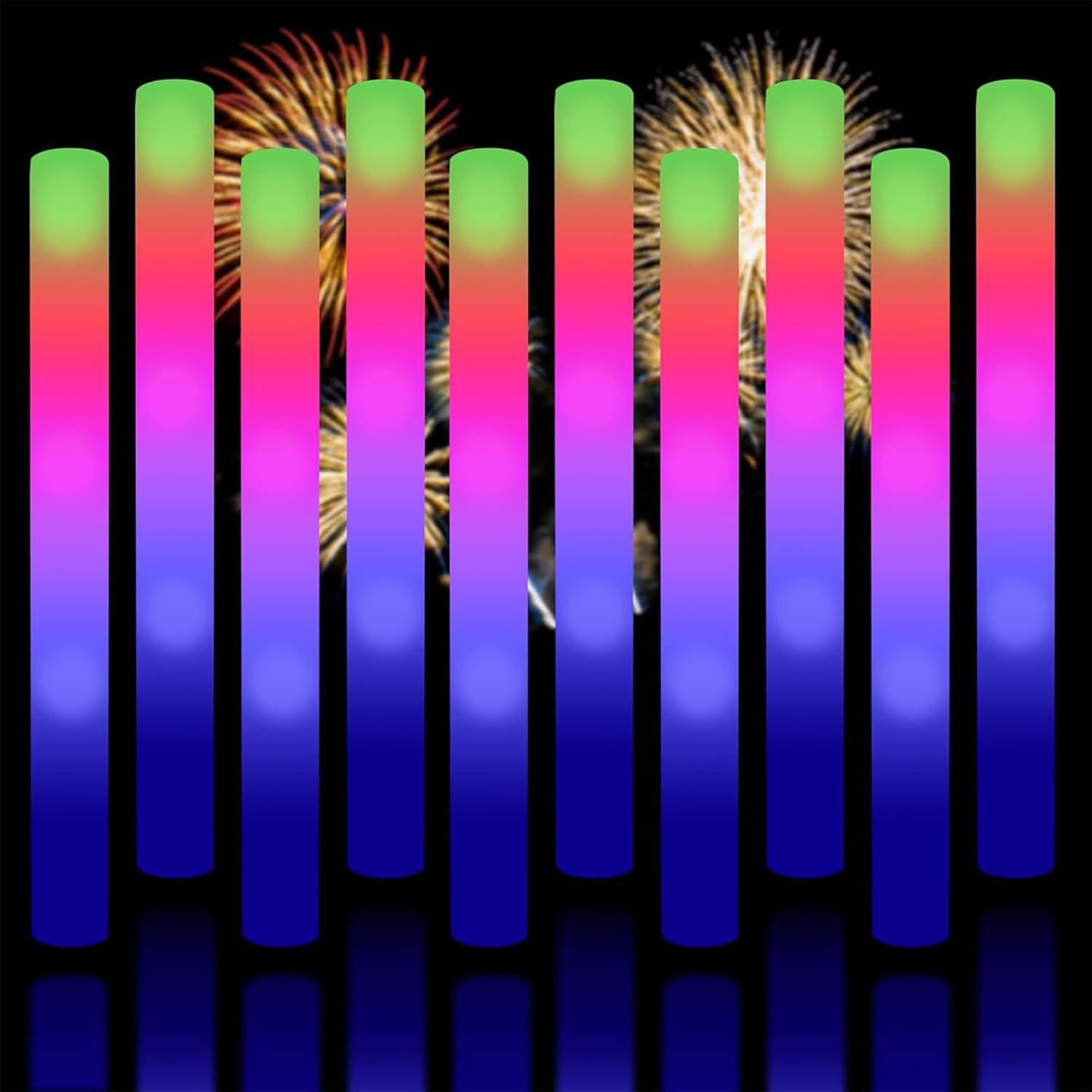 Glow Sticks Bulk, 20 Pack LED Light up Foam Sticks 3 Modes Color Flashing,Glow Party Supplies for Wedding Birthday, Raves, Concert, Camping, New Year, Carnival, Halloween Christmas