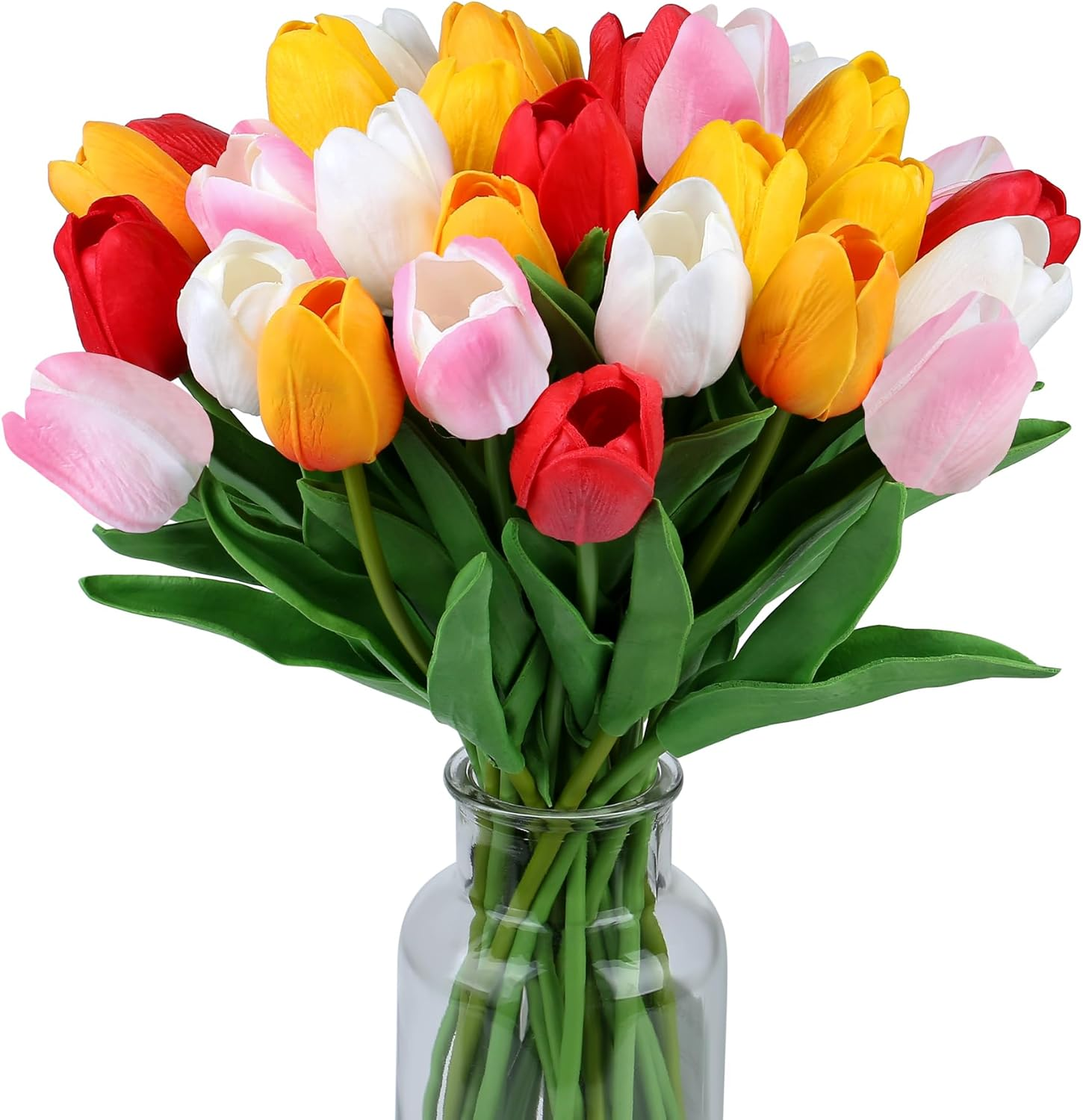 15Pcs Fake Tulips Artificial Assorted Colors Flowers Real Touch 14