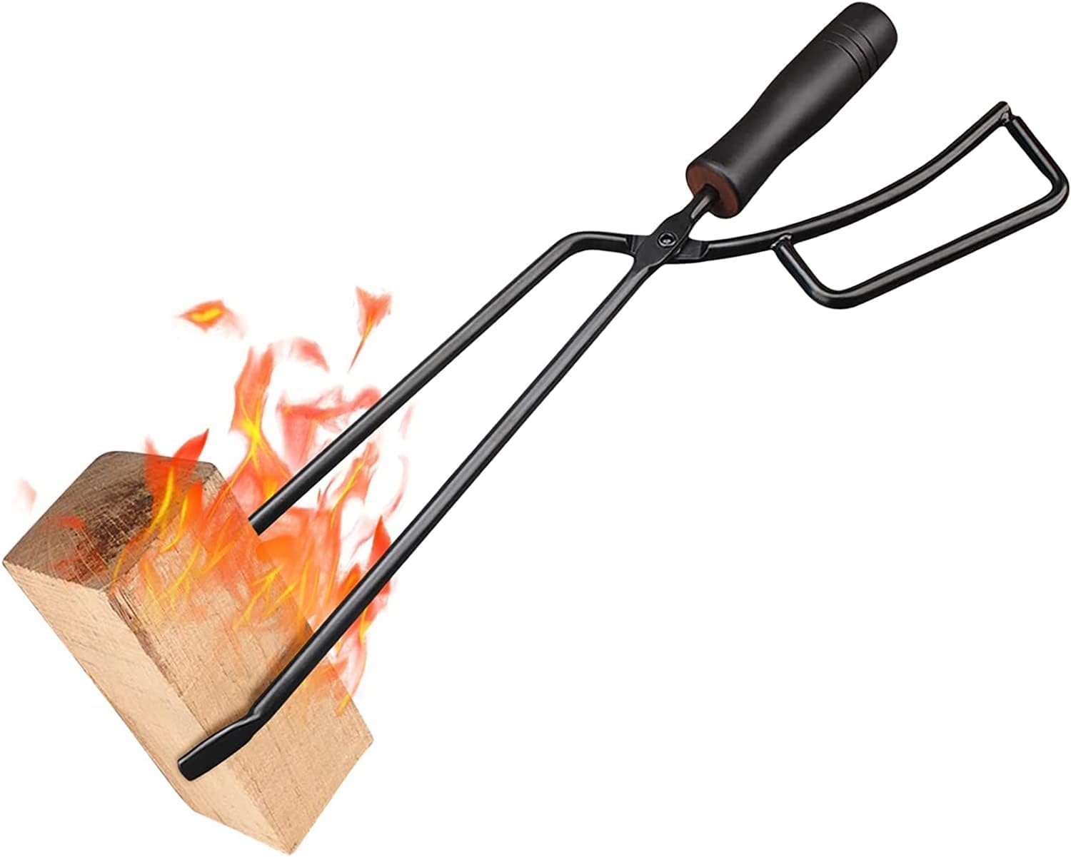 Fireplace Tongs Log Grabber Heavy Duty Fireplace Poker Firewood Tong Fire Pit Tools for Indoor Outdoor Campfire Charcoal Barbecue Tool