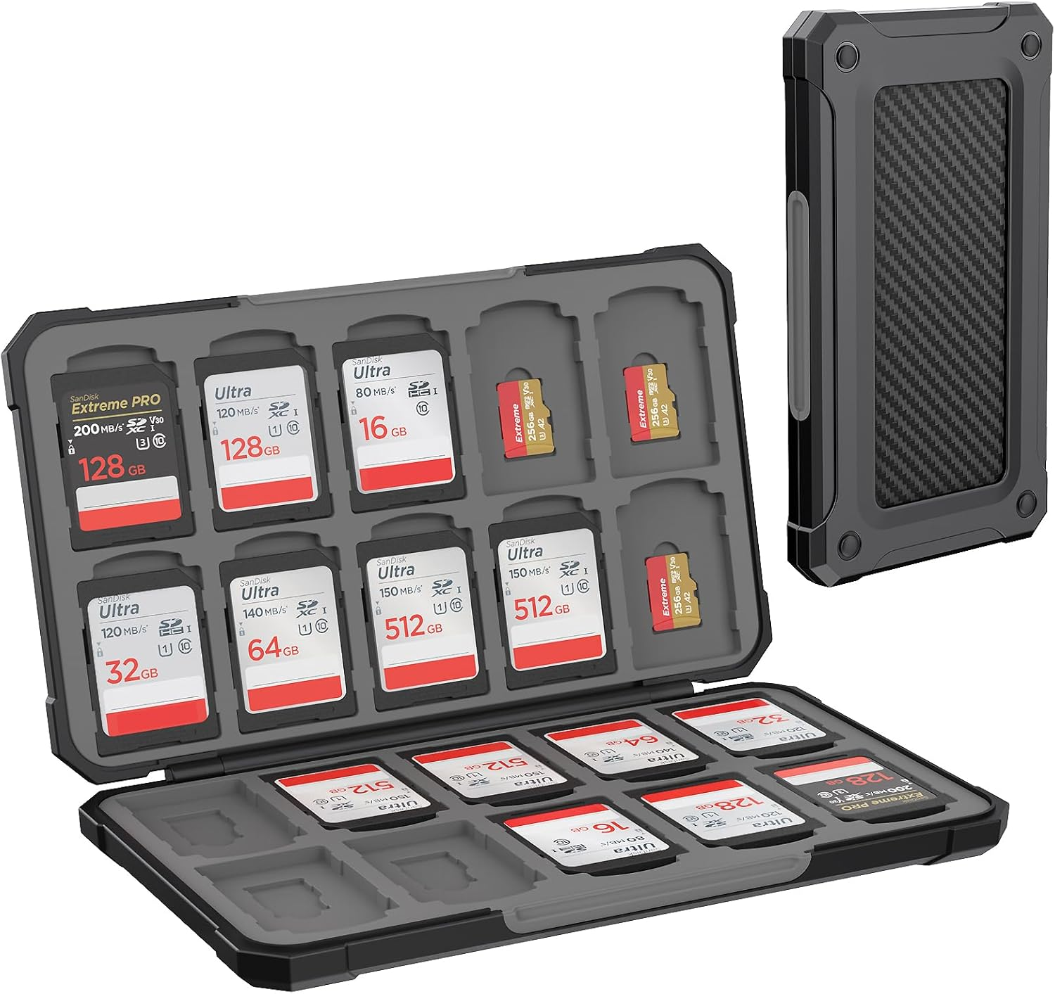 Memory Card Case for SD/TF Cards,Portable SD Card Holder Storage Case Compatible with 20 SDXC SDHC and 20 TF Cards Slots