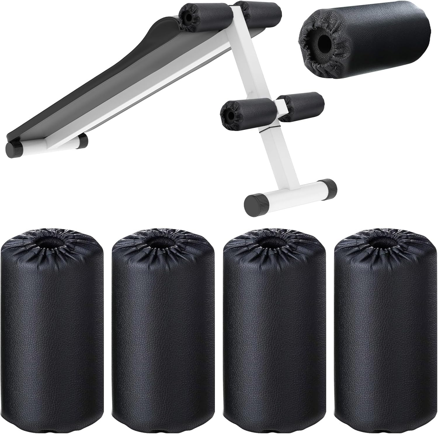 4 Pcs Foam Foot Pads Foam Roller Pad Replacement for Weight Bench Inversion Table and Gym Exercise Equipments(8 X 3.5 X 0.8 Inches)