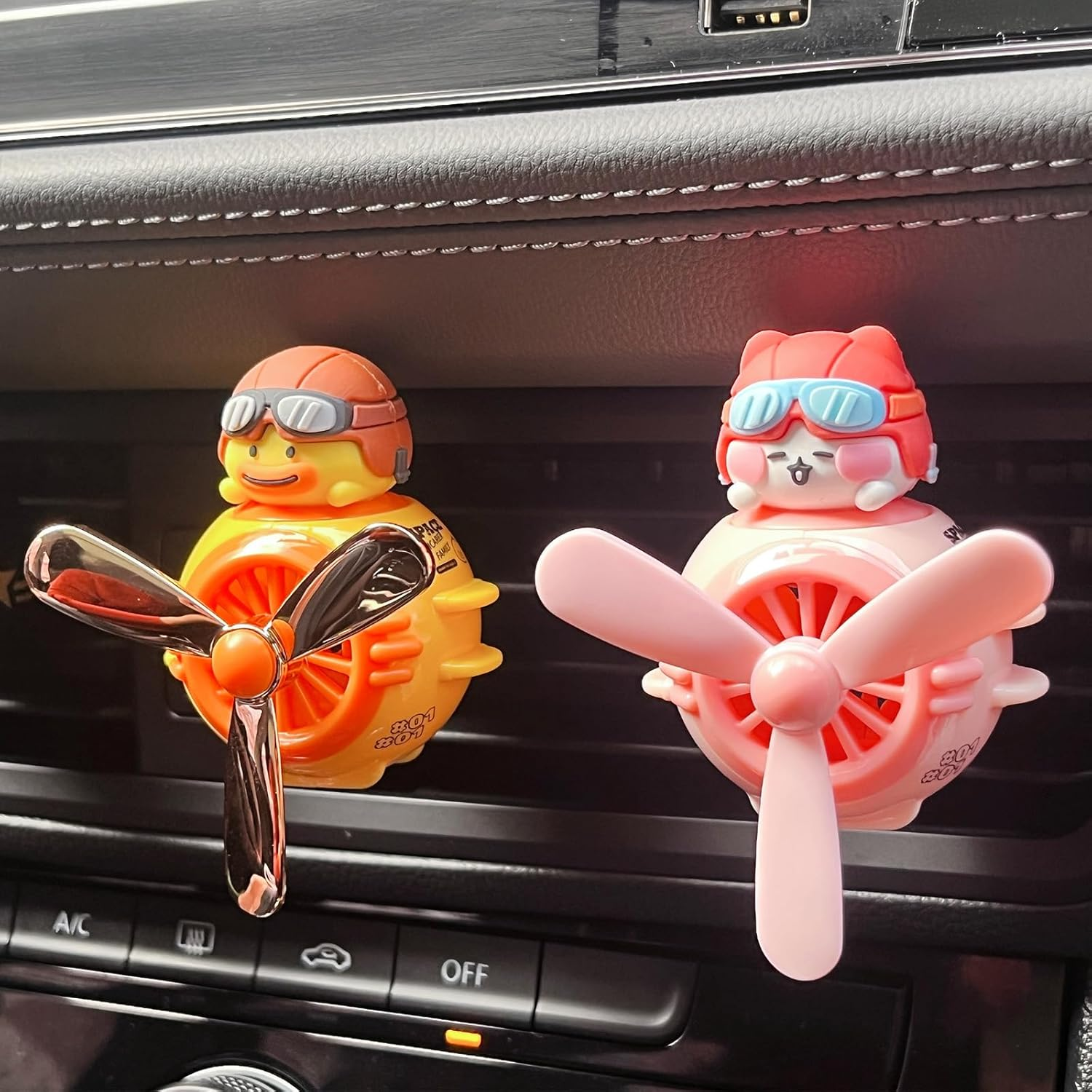 Car Air Fresheners Cute Pilot Cat, Car Vent Air Freshener Rotating Propeller ... - Picture 5 of 14