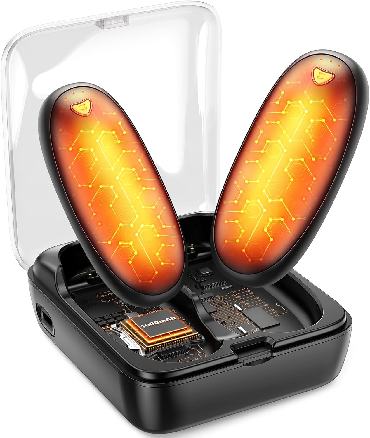 14000Mah Hand Warmers Rechargeable 2 Pack with Charging Case, AI Fast-Heating Electric Hand Warmer Lasts 60H, Stocking Stuffers, White Elephant Gifts for Men Women