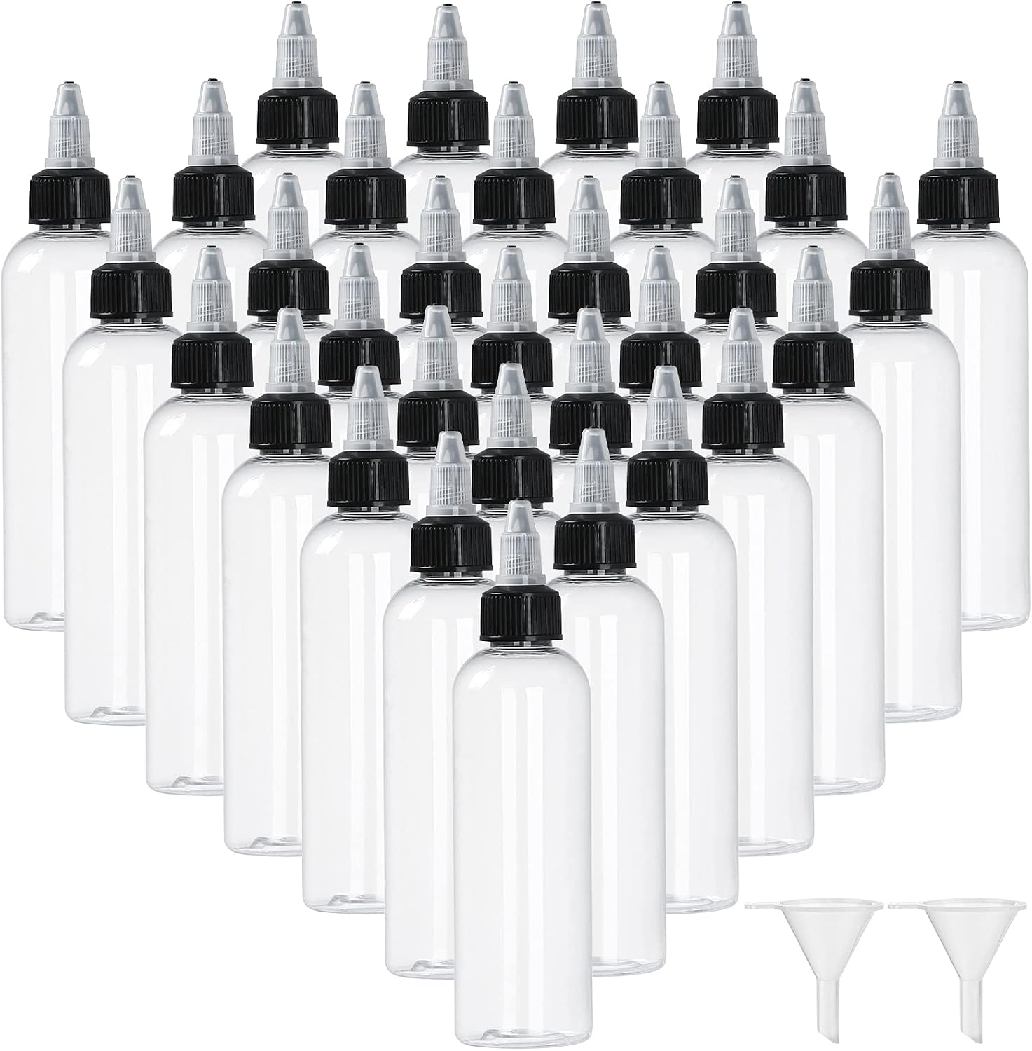 32 Pack 2 Oz Plastic Squeezing Bottles () Clear Oil Dispenser Dropper Bottle Ap