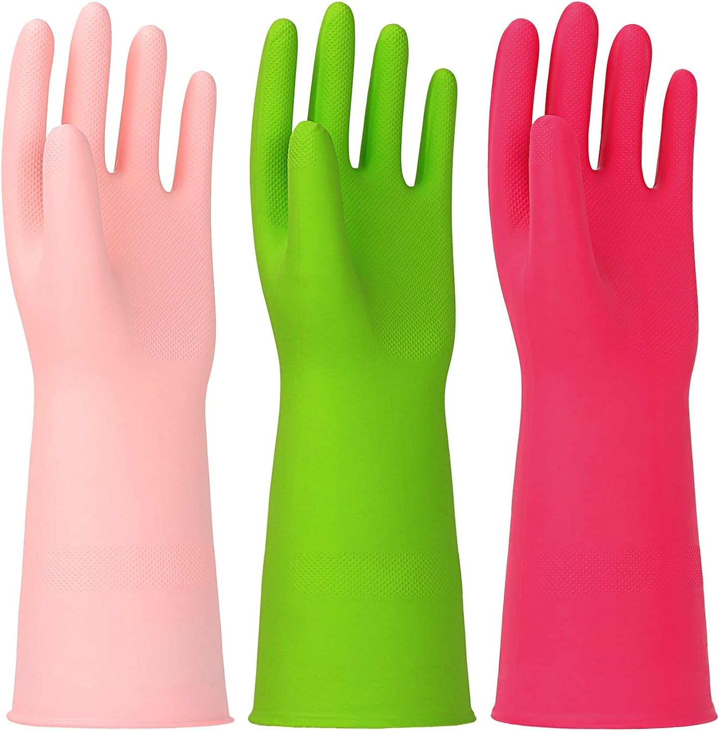 3 Pairs Rubber Cleaning Gloves Latex Free Dishwashing Gloves - 13