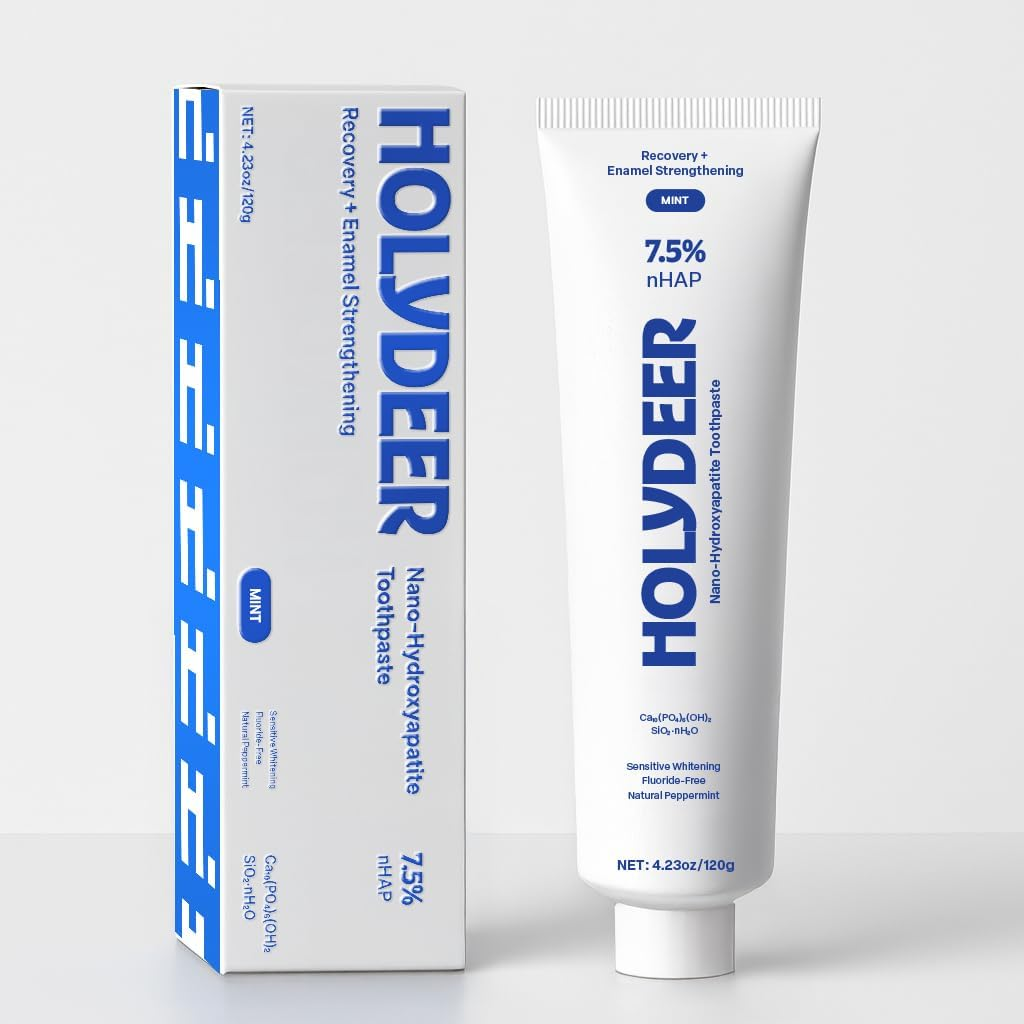Nano-Hydroxyapatite Toothpaste, Mint, 7.5% Nhap, Fluoride-Free, Sensitive Whitening, Enamel Strengthening, 4.23 Oz