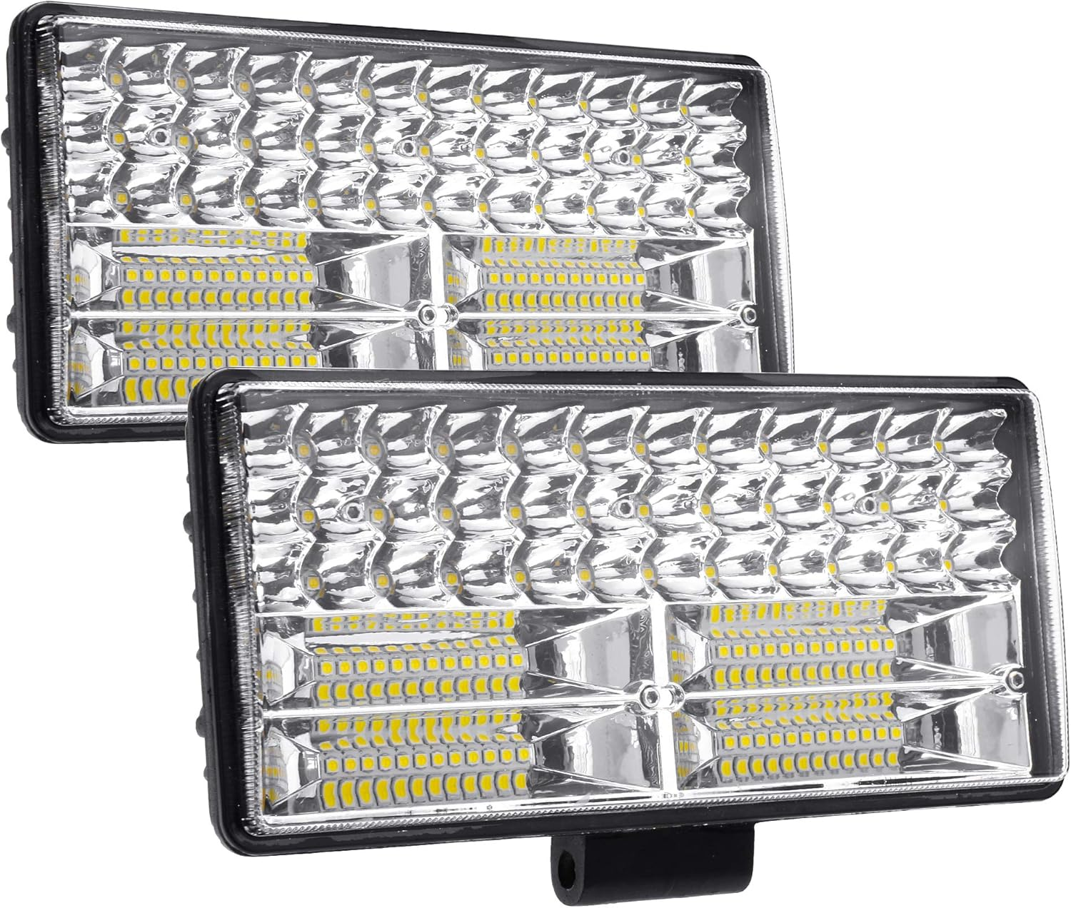 HUSUKU Led Work Light for Truck, 9 Inch 12-80V 84LED 32000Lm 250W Spot & Flood Combo off Road Lights Bar Waterproof Led Driving Light Assemblies for Tractor Pickup Cabin Boat Car Jeep SUV ATV (Pair)