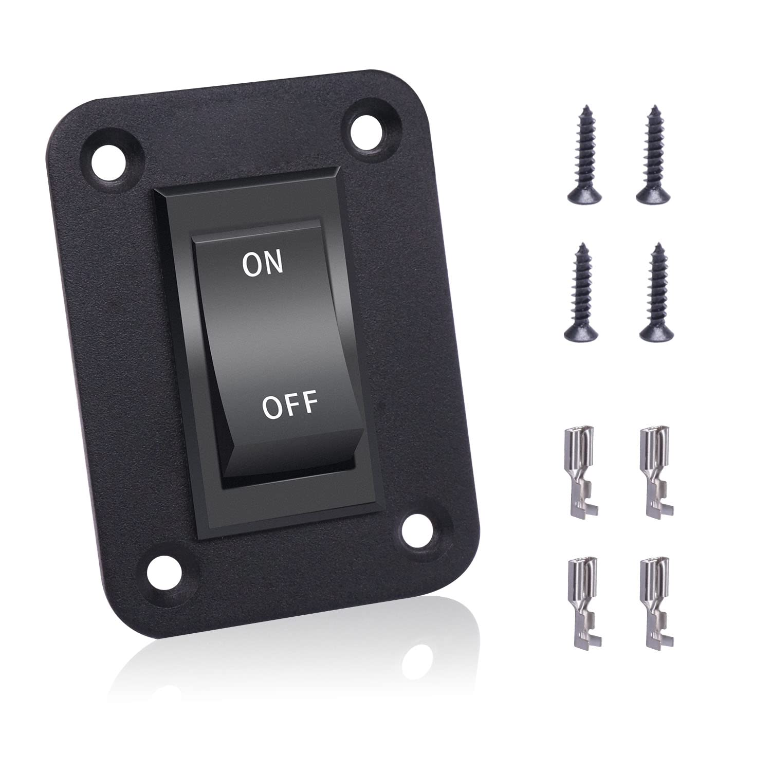 Mankk On-Off Switch 12V 20A 4 Pins DPST Rocker Switch Panel RV Light Switch for RV Trailers Camper Boats KCD2-7-201-B1-DZ