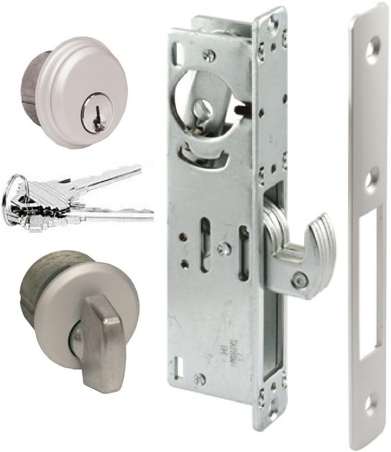 Pacific Doorware Storefront Door Mortise Lock Hook Deadbolt & Cylinder Combo, Adams Rite Cam (Aluminum, 1 1/8