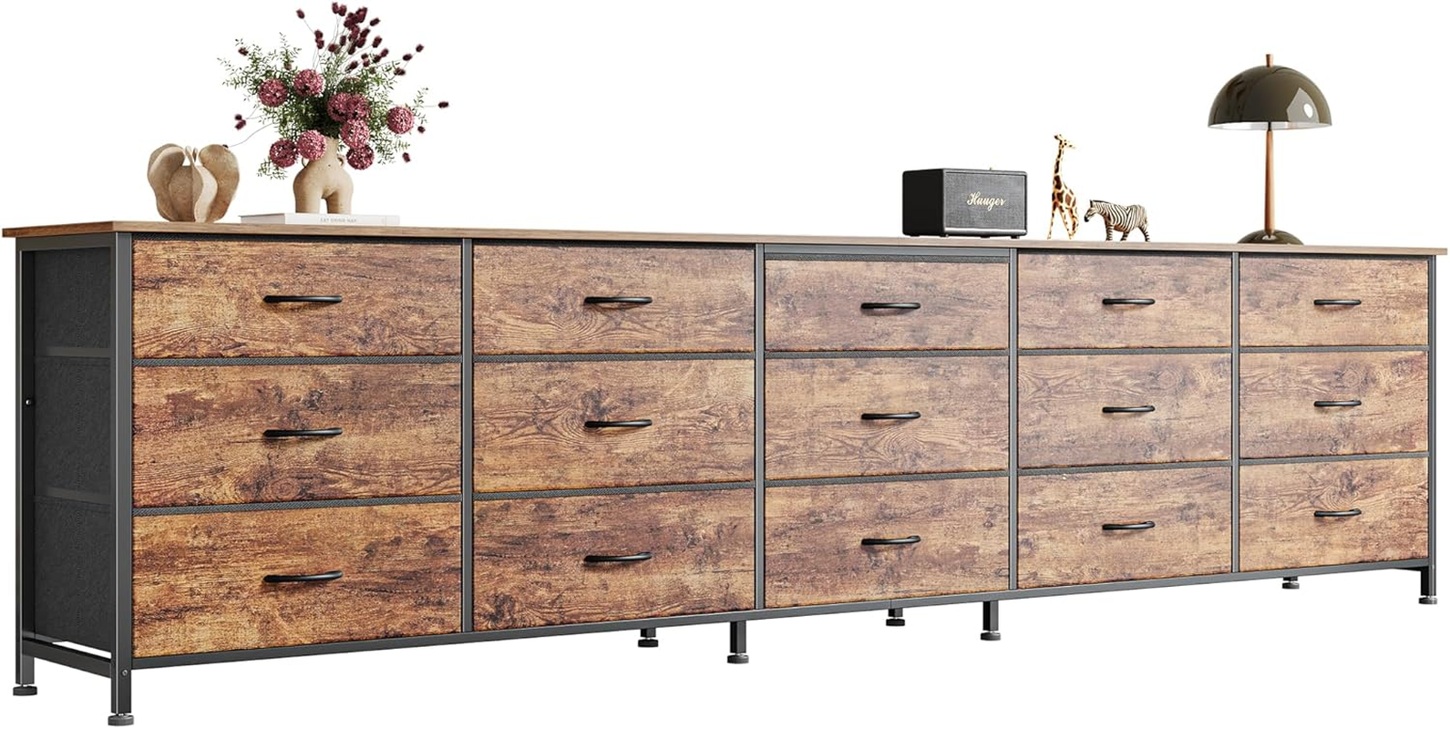 86.6 Inch Dresser for Bedroom, TV Stand for 65, 75, 85 Inch TV, 15 Fabric  Drawer | eBay