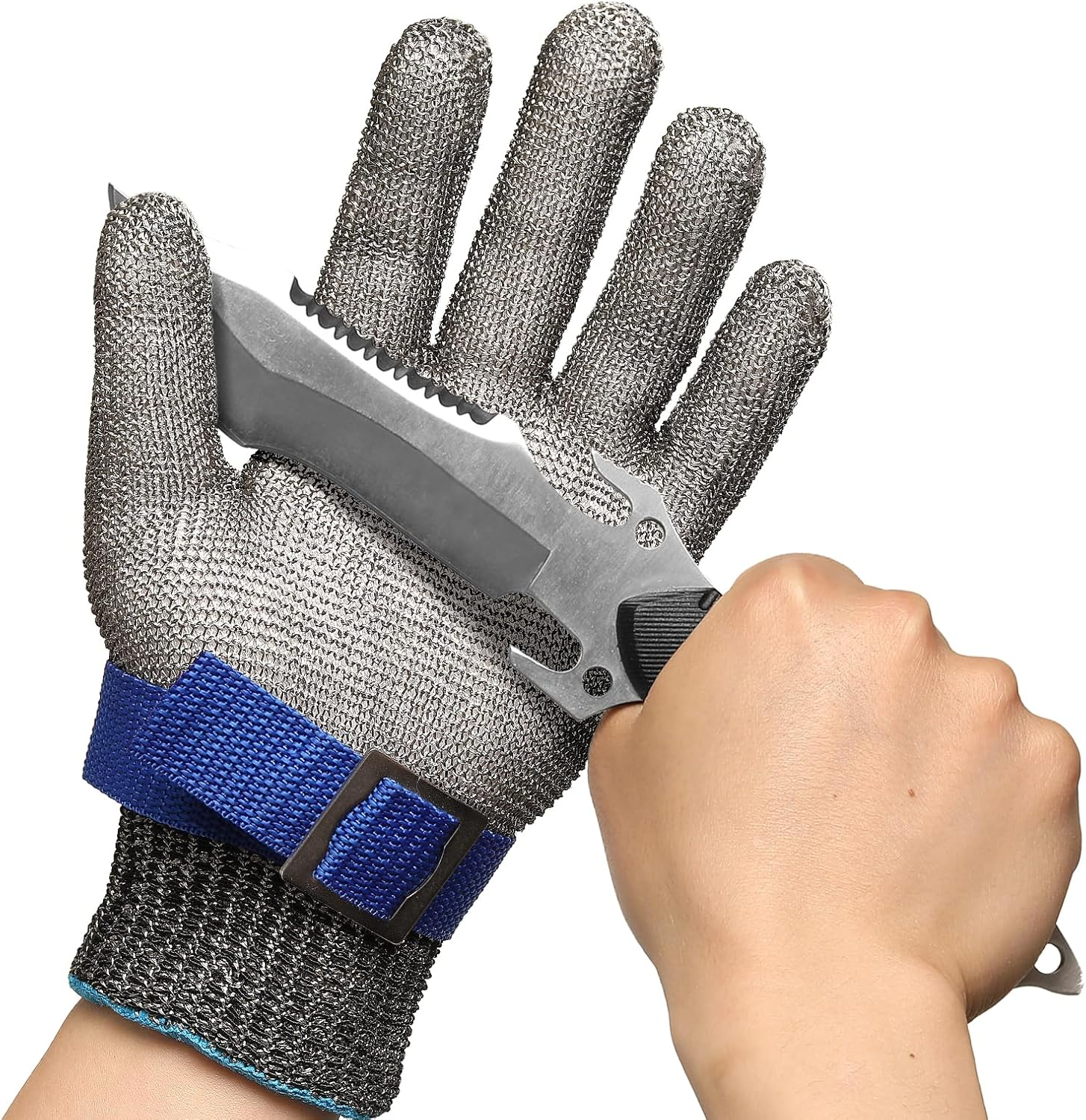 Slicepro ANSI A9 Cut Resistant Glove PR1706, Stainless Steel Mesh Metal Glove,  Grade for Kitchen Cooking, Butcher Meat Cutting, Oyster Shucking, Mandoline, Fishing, Non-Pfas (M, 1 PCS)